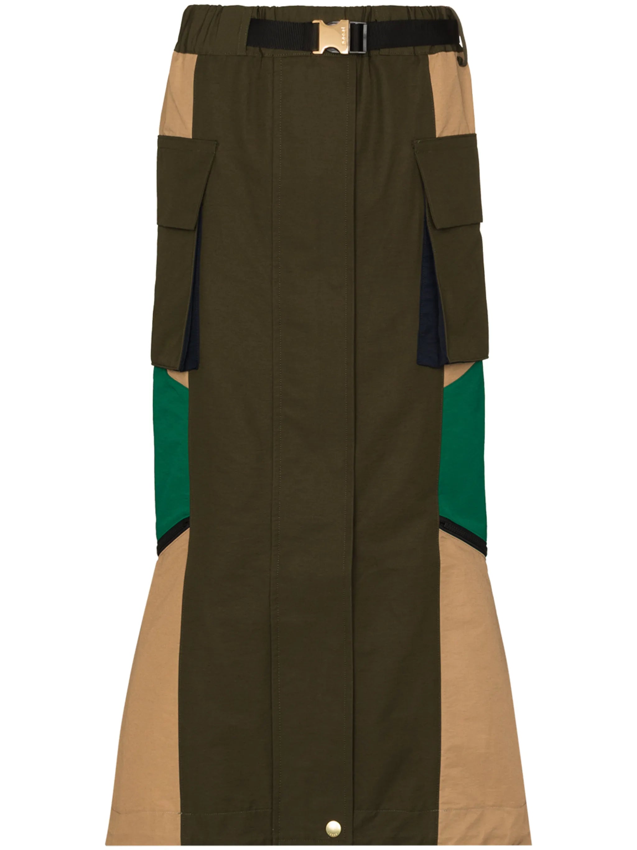 panelled zipped high-waisted skirt