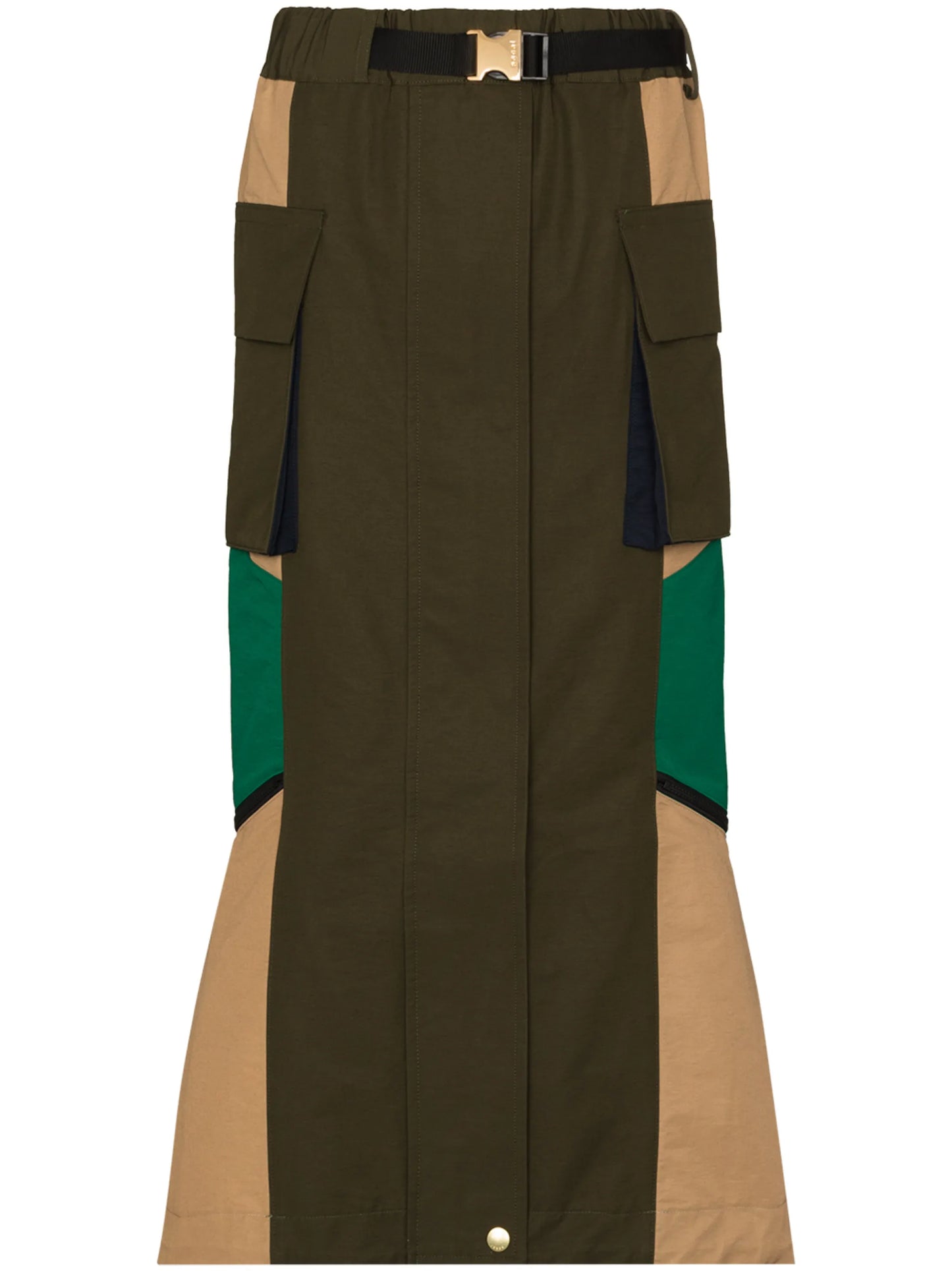 panelled zipped high-waisted skirt