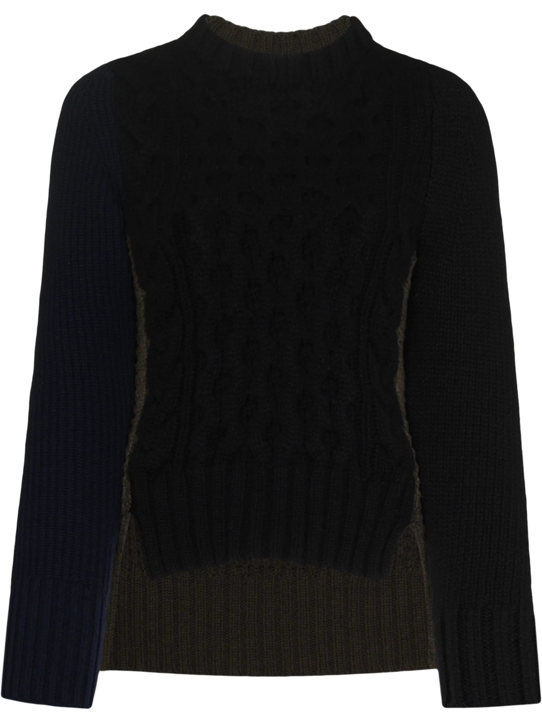 two-tone crew neck jumper
