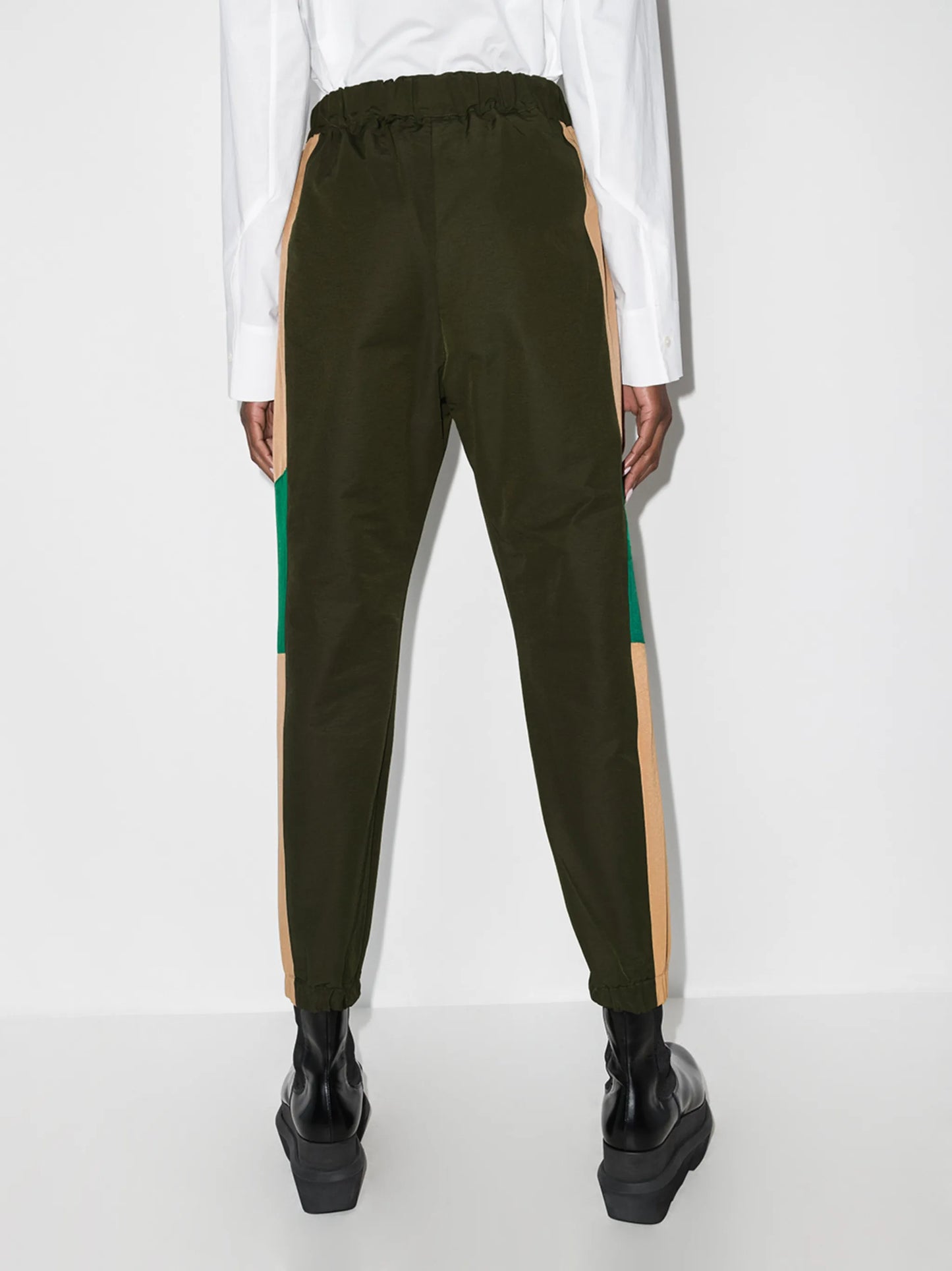 panelled tapered trousers