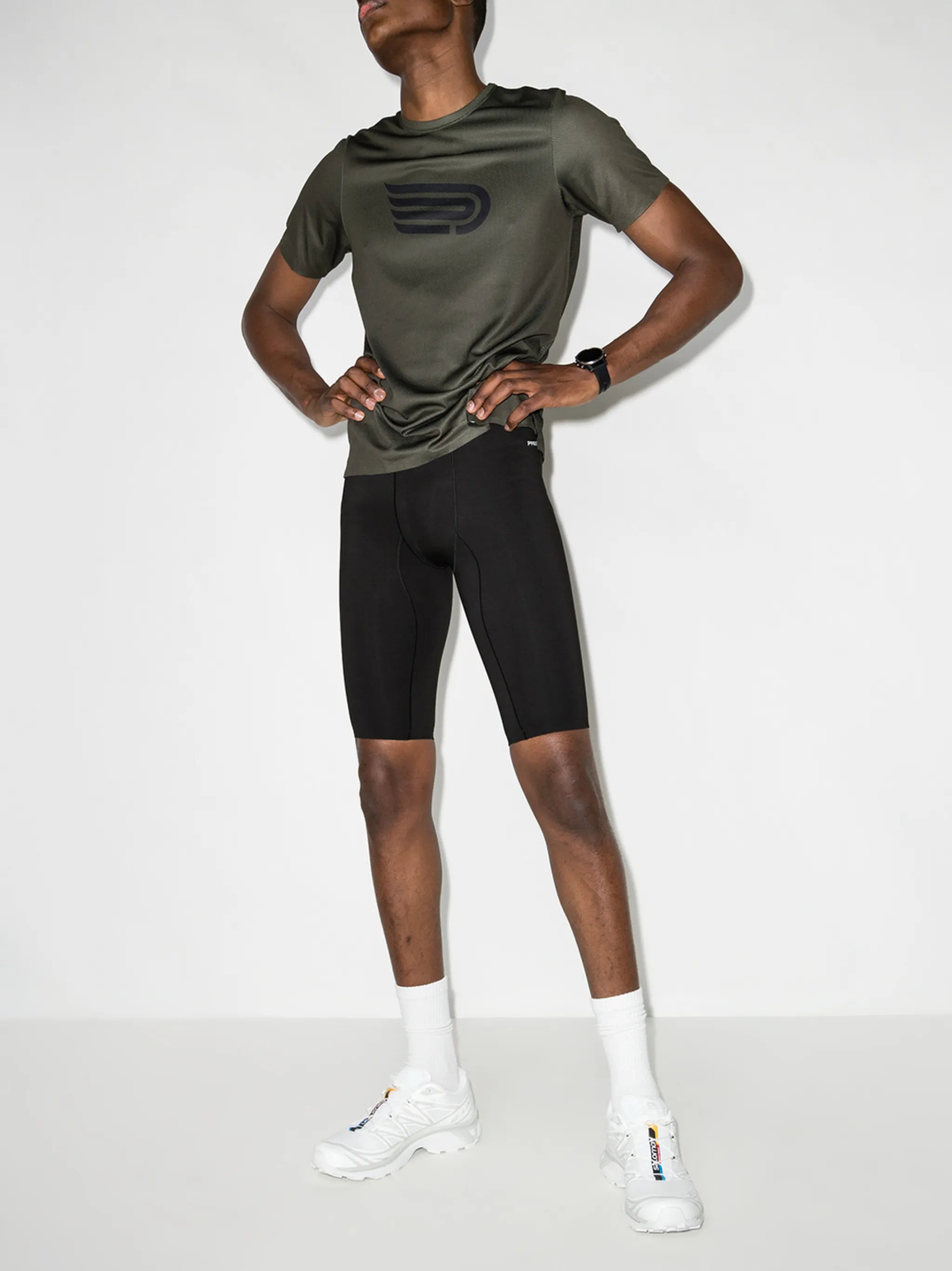 high-waisted compression shorts