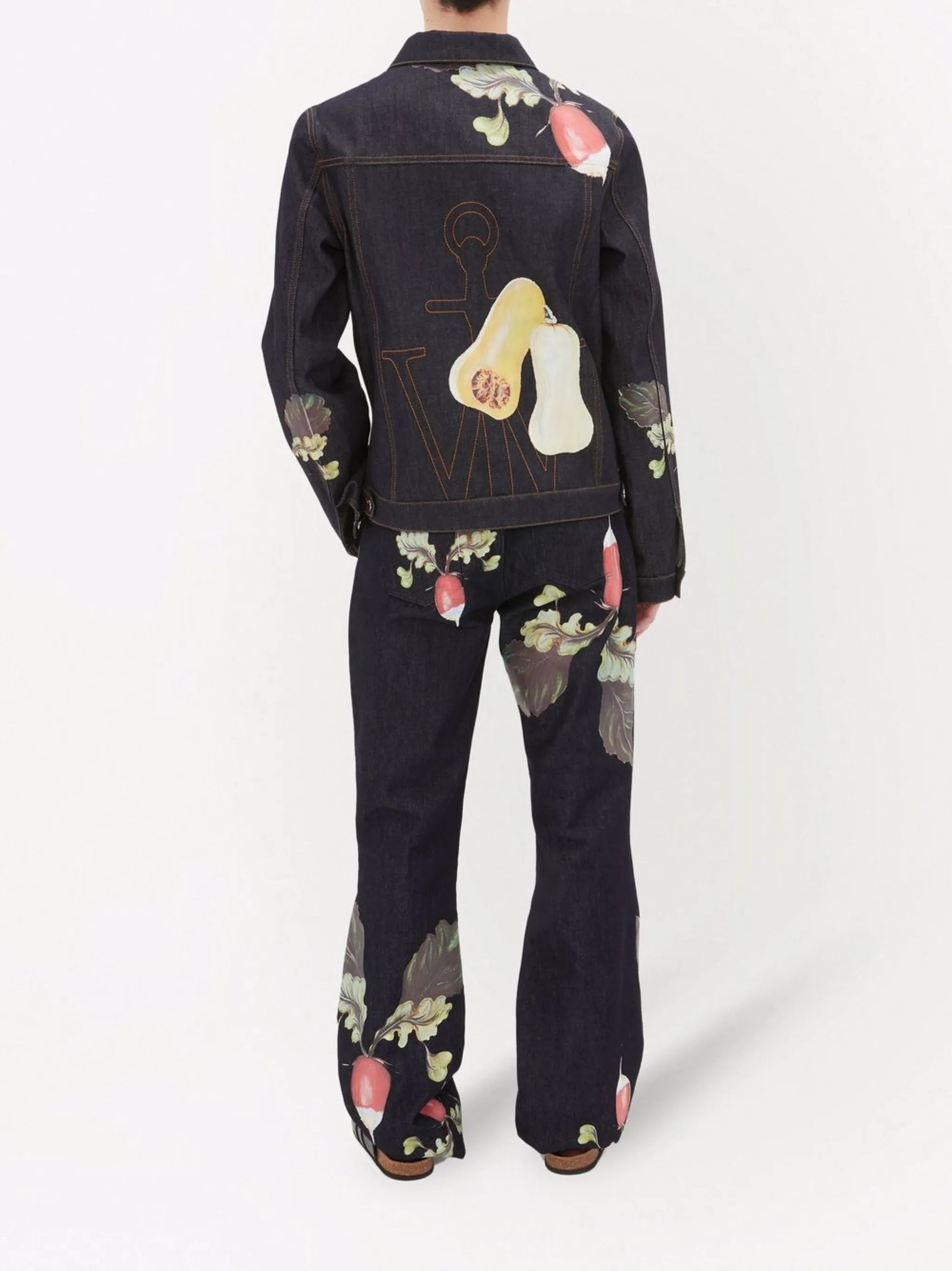 Veggie-print denim jacket