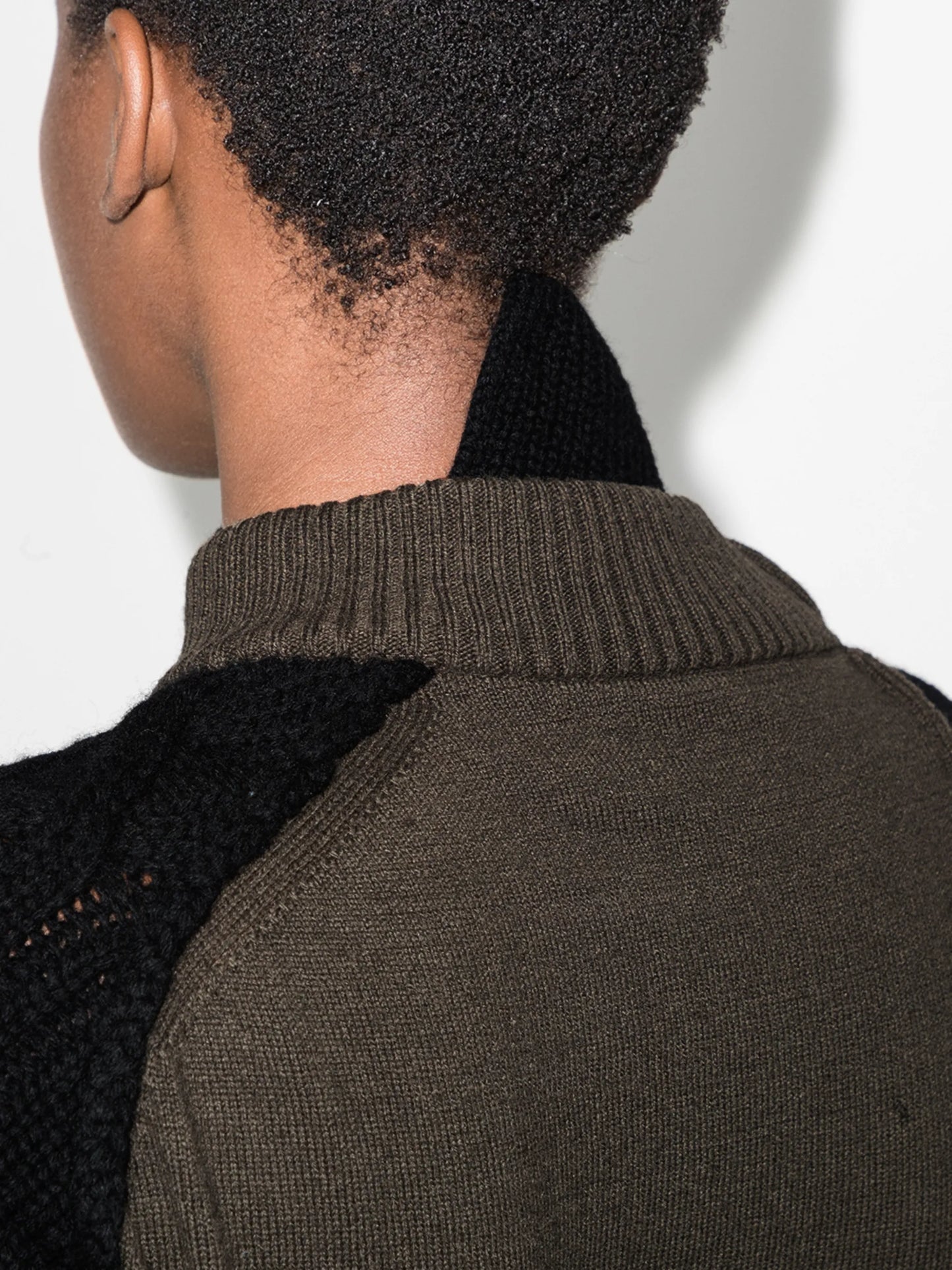 panelled high-neck knitted dress