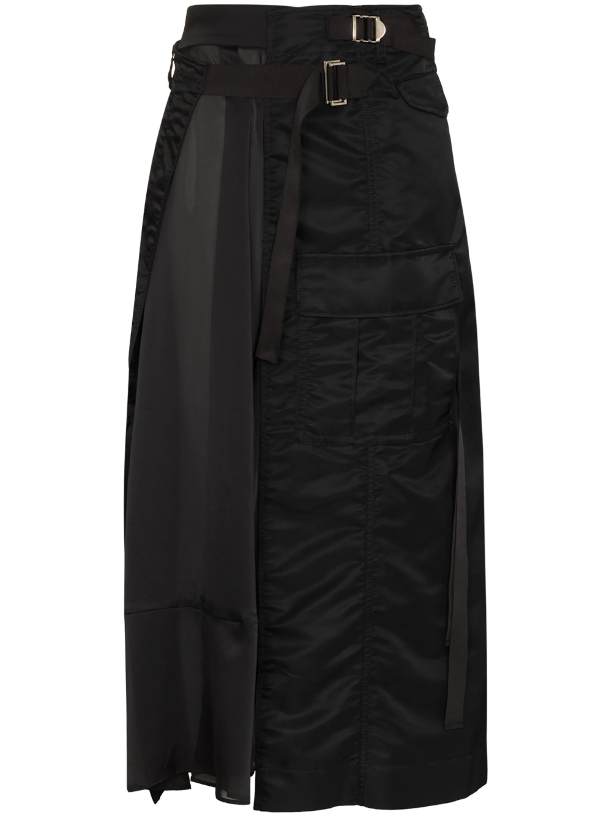 panelled wrap maxi skirt
