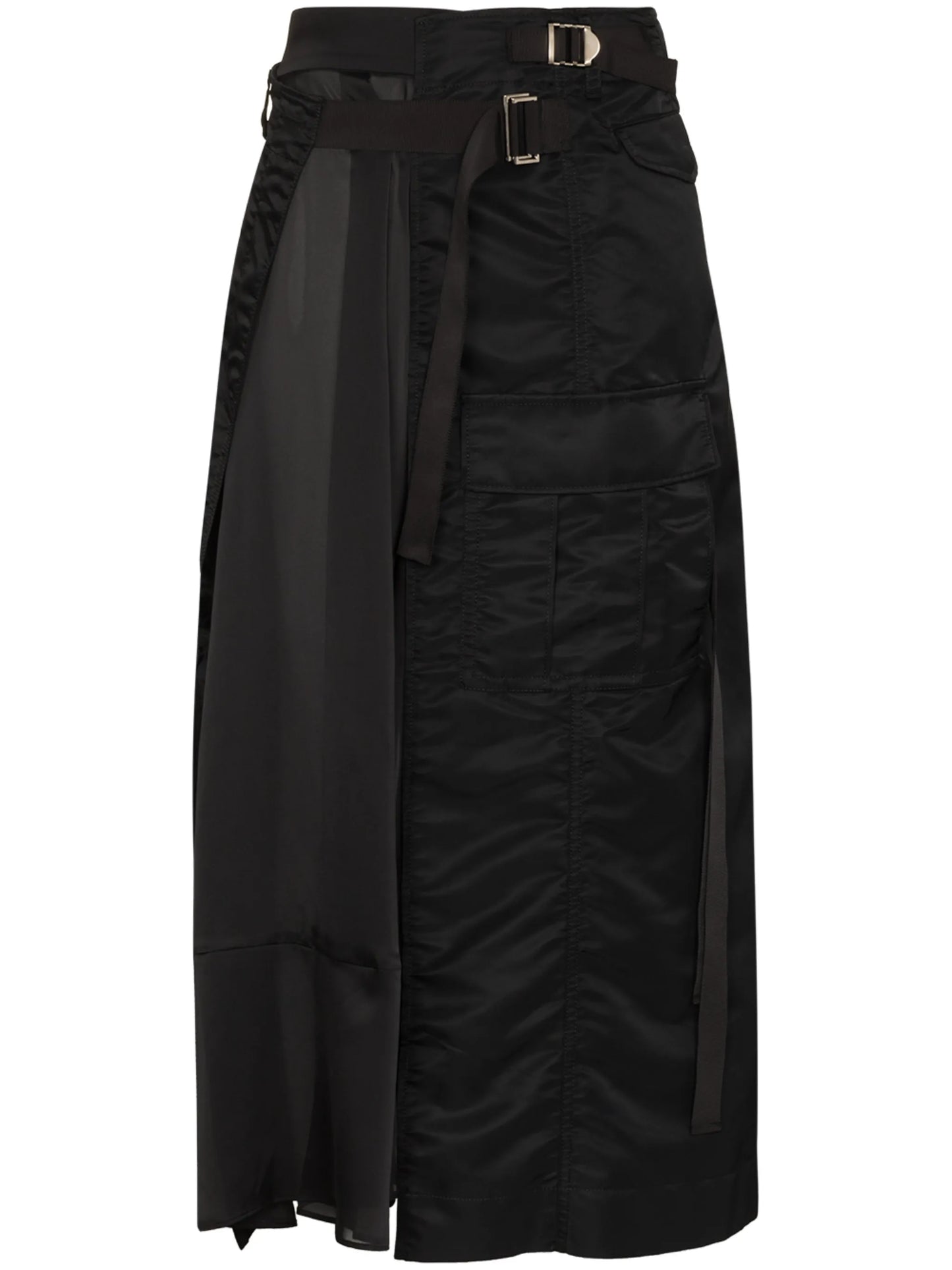 panelled wrap maxi skirt
