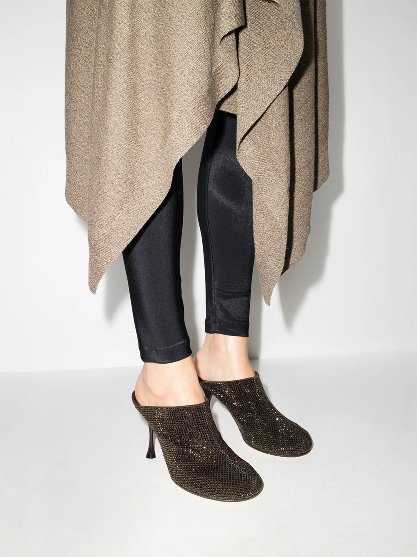 Dot Sock 90mm embellished mules