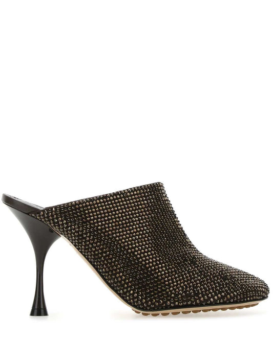 Dot Sock 90mm embellished mules