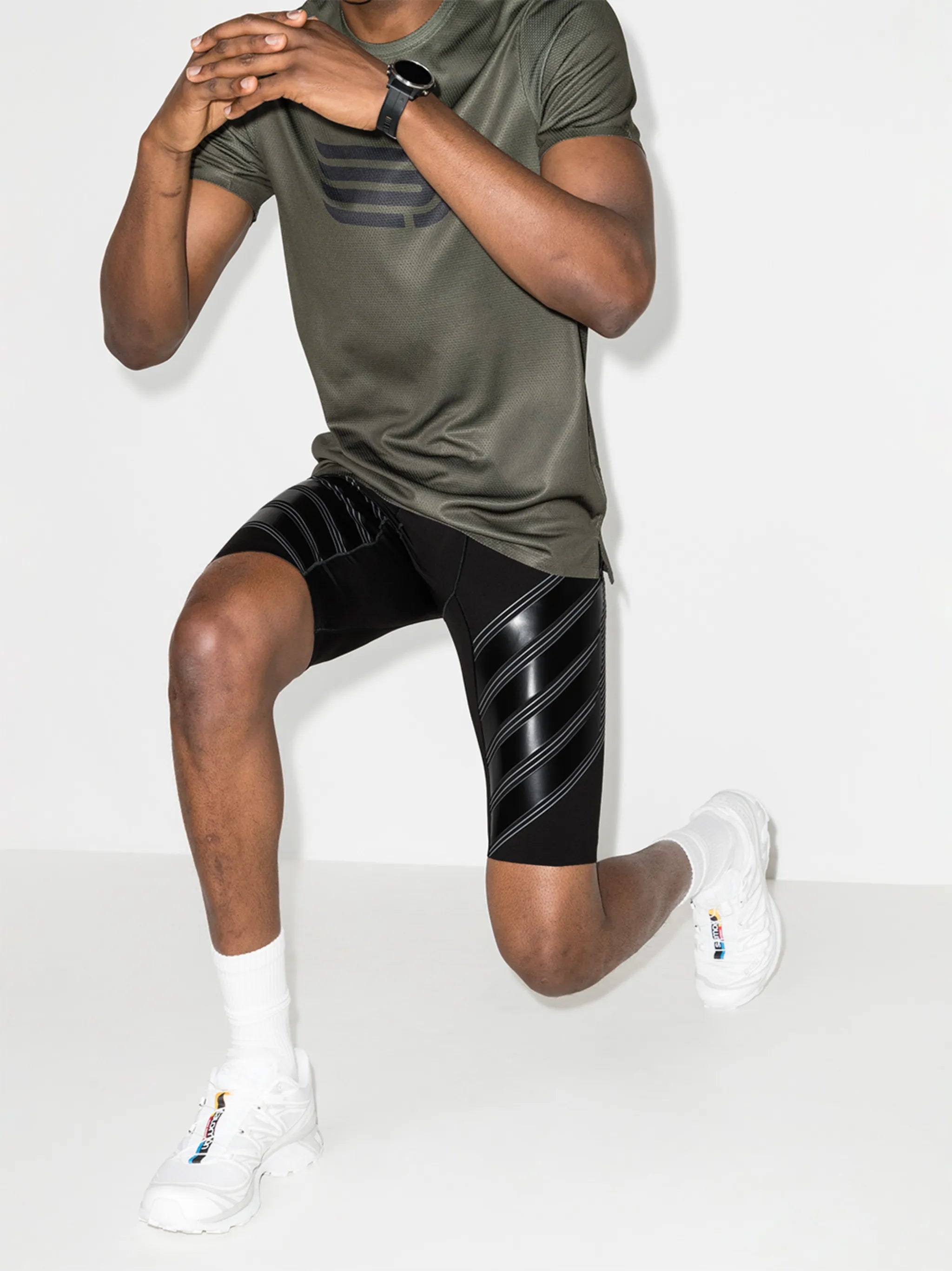 Power Run panelled short leggings