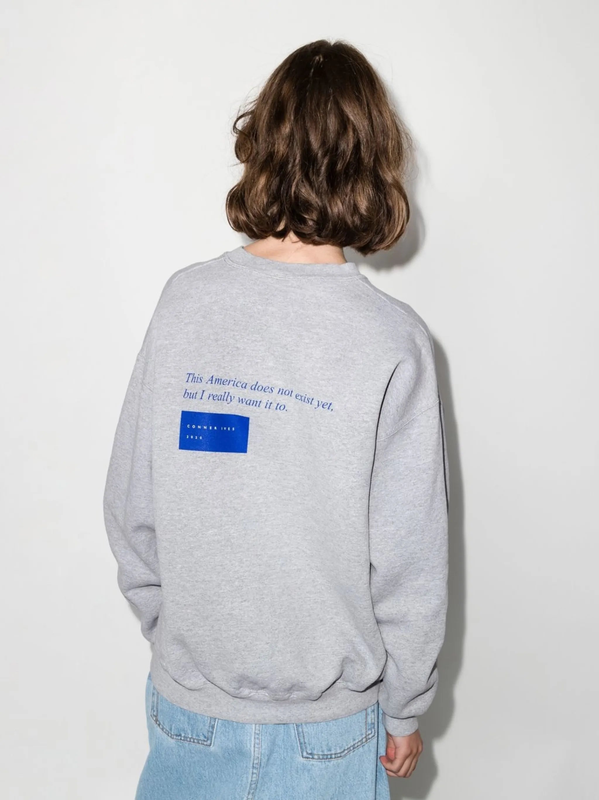 motif-print crew neck sweatshirt