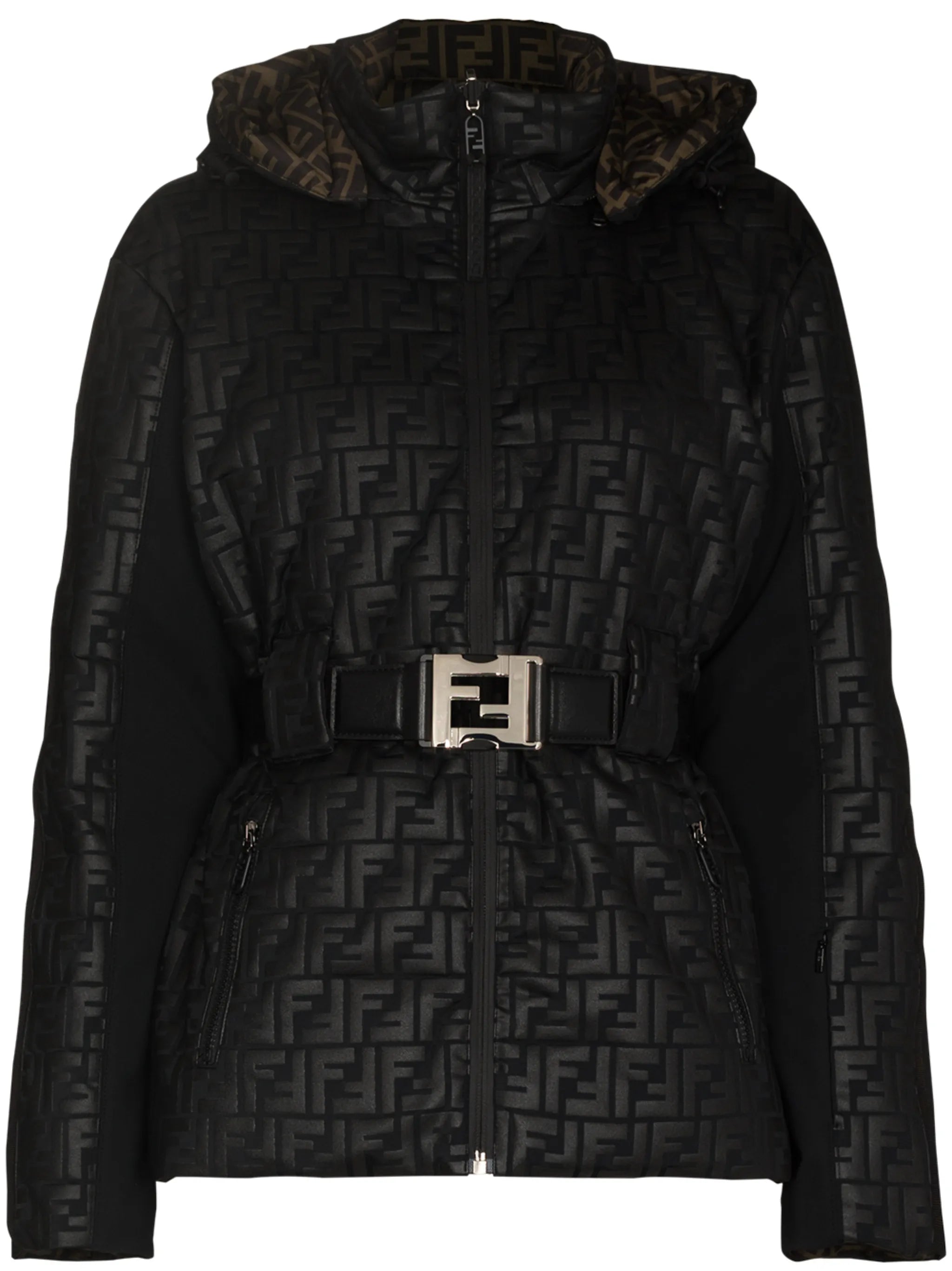 reversible FF-embossed ski jacket
