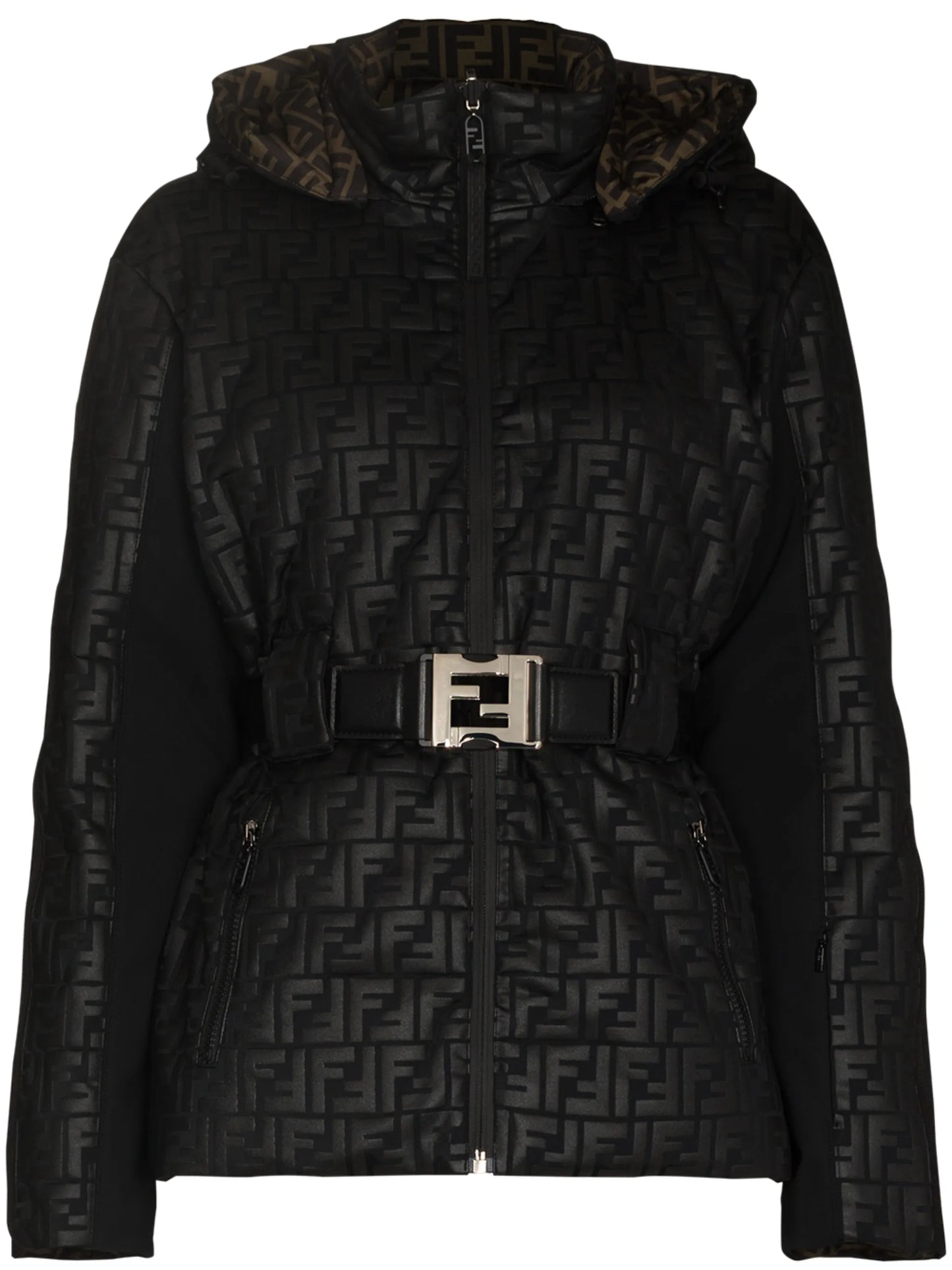 reversible FF-embossed ski jacket