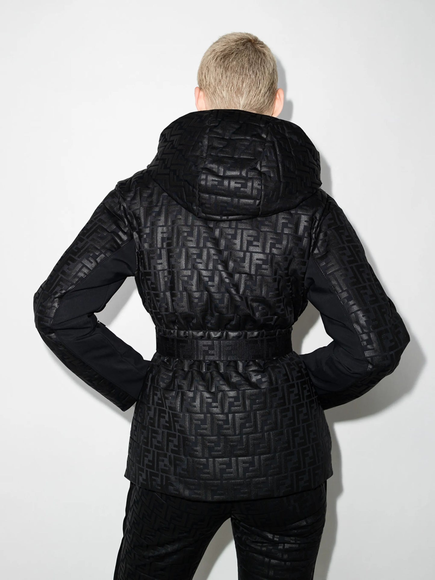 reversible FF-embossed ski jacket