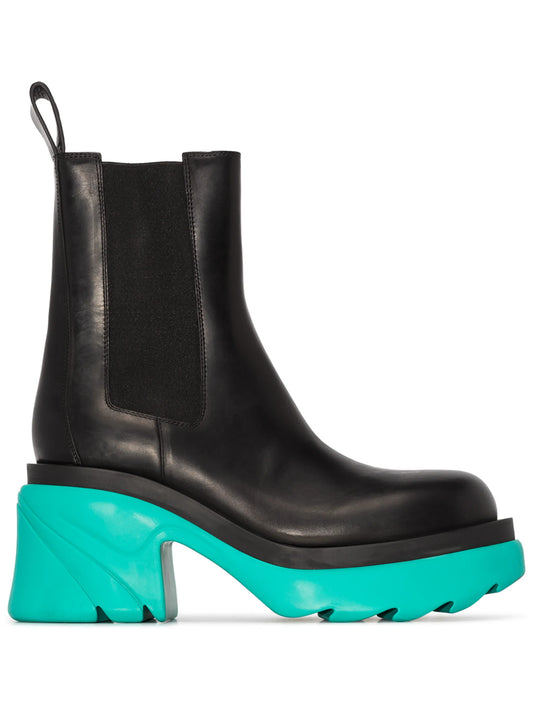 contrast sole platform ankle boots