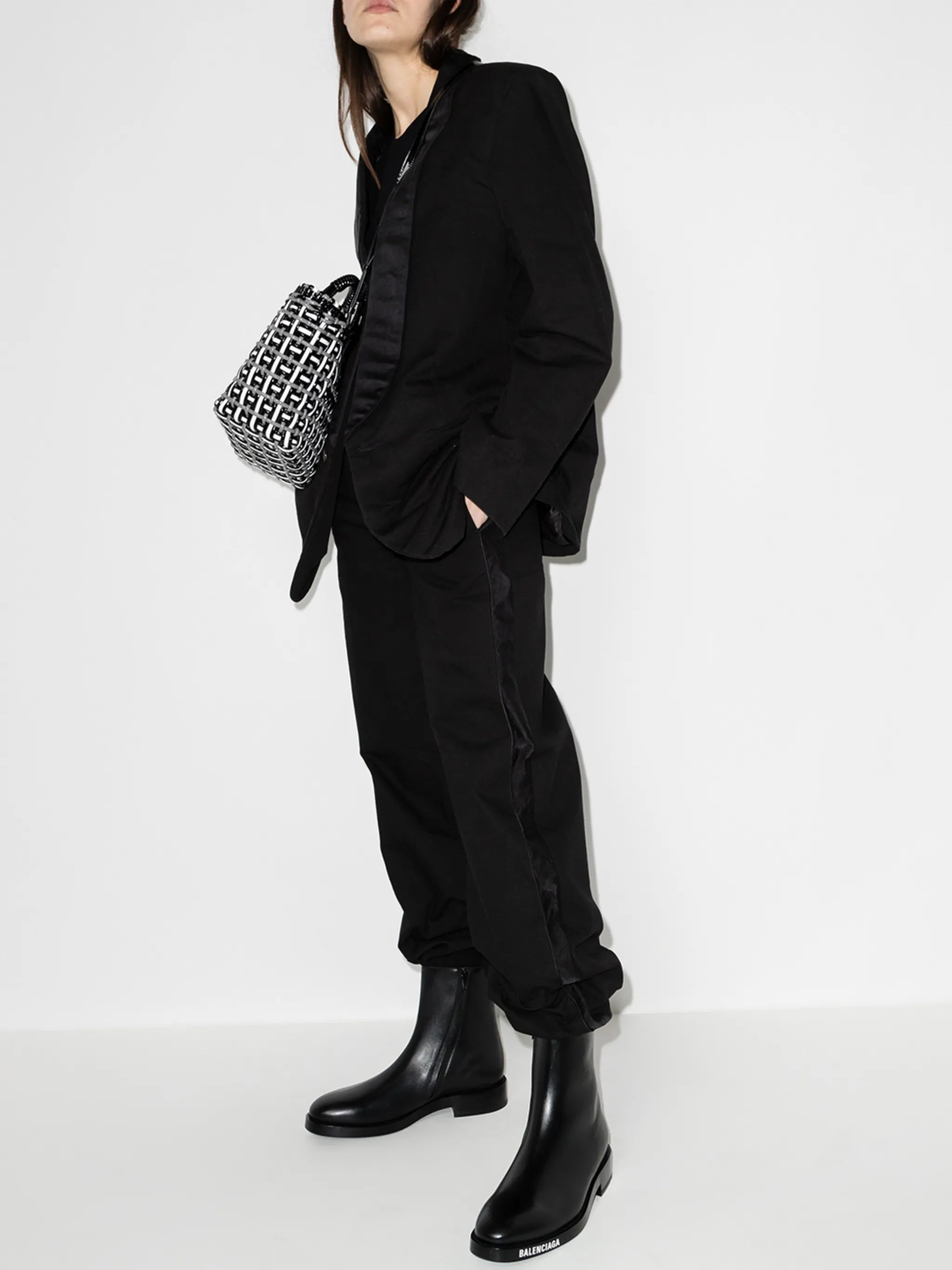 Rental logo-patch flared trousers