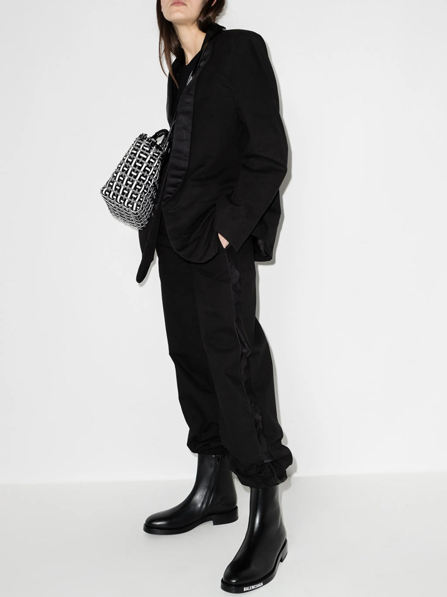 Rental logo-patch flared trousers