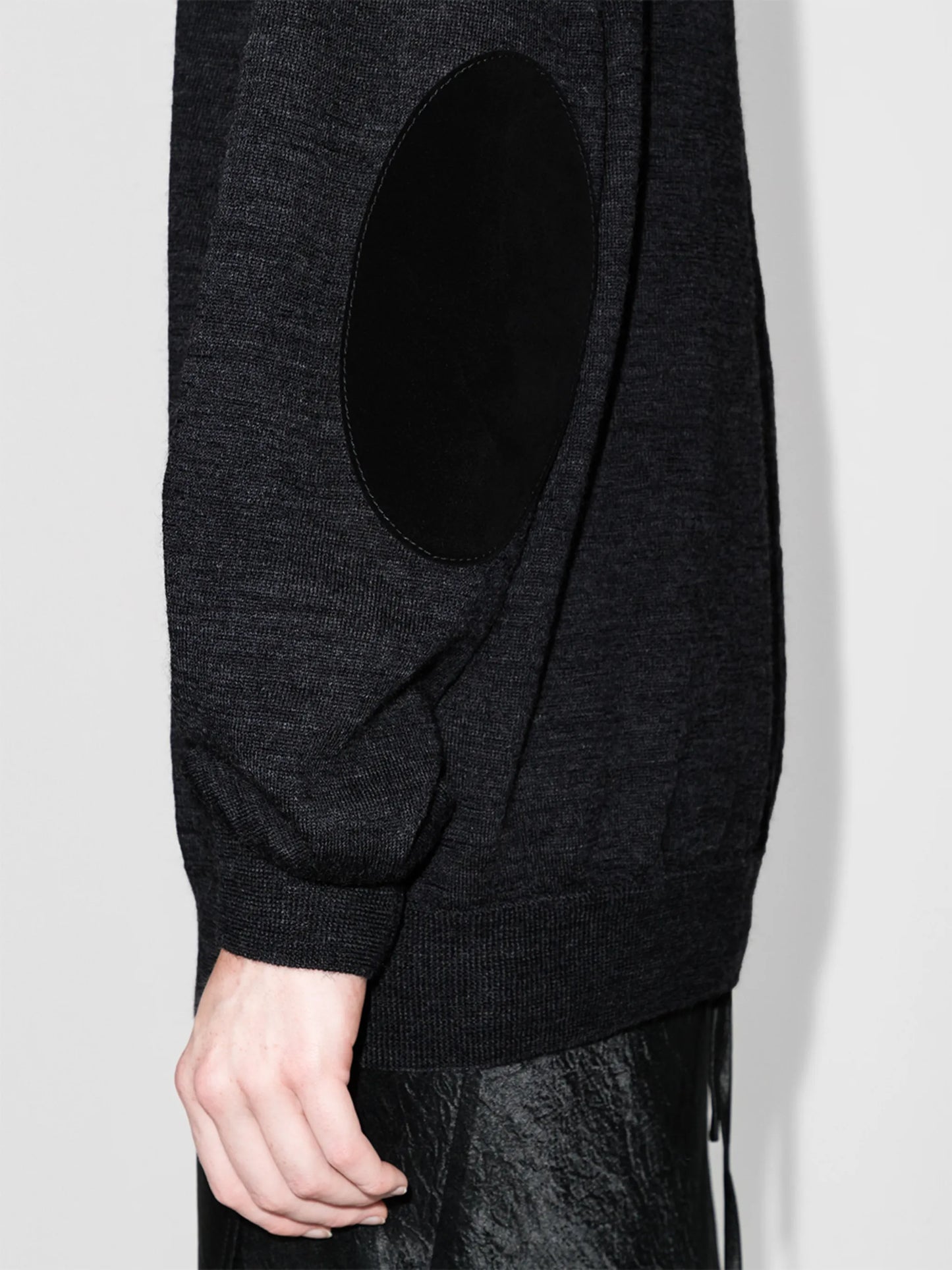 elbow-patch polo jumper