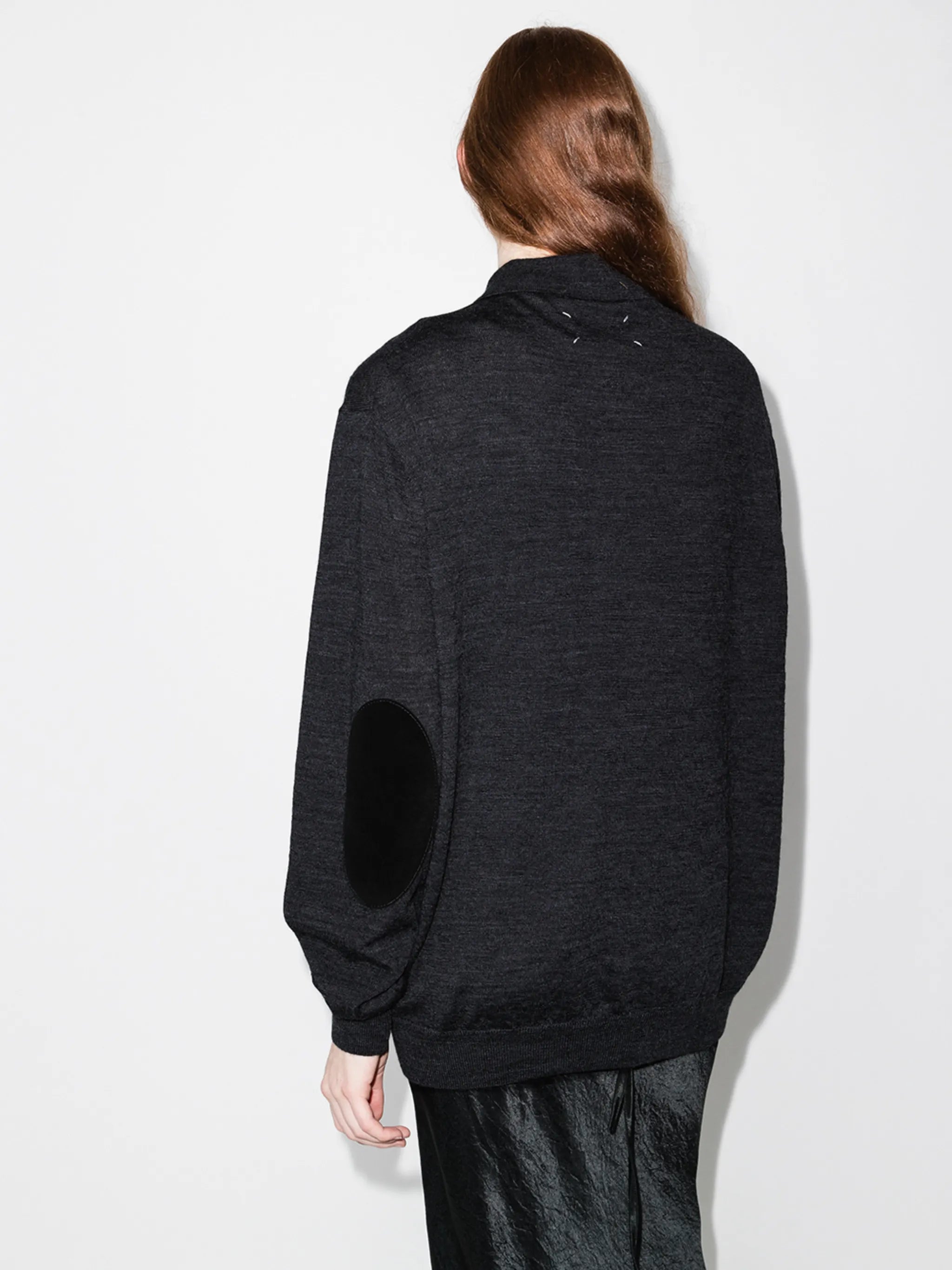 elbow-patch polo jumper