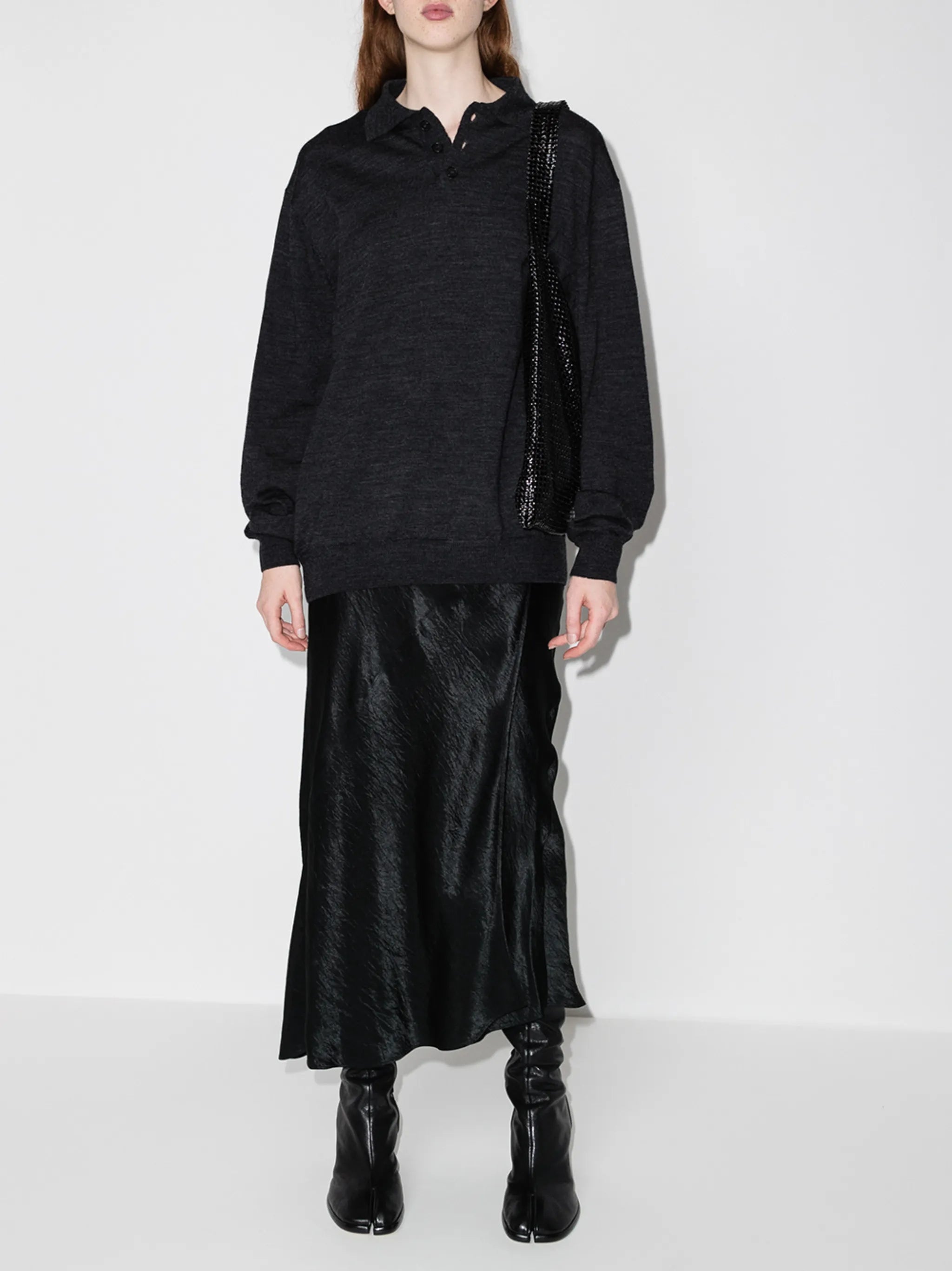 elbow-patch polo jumper