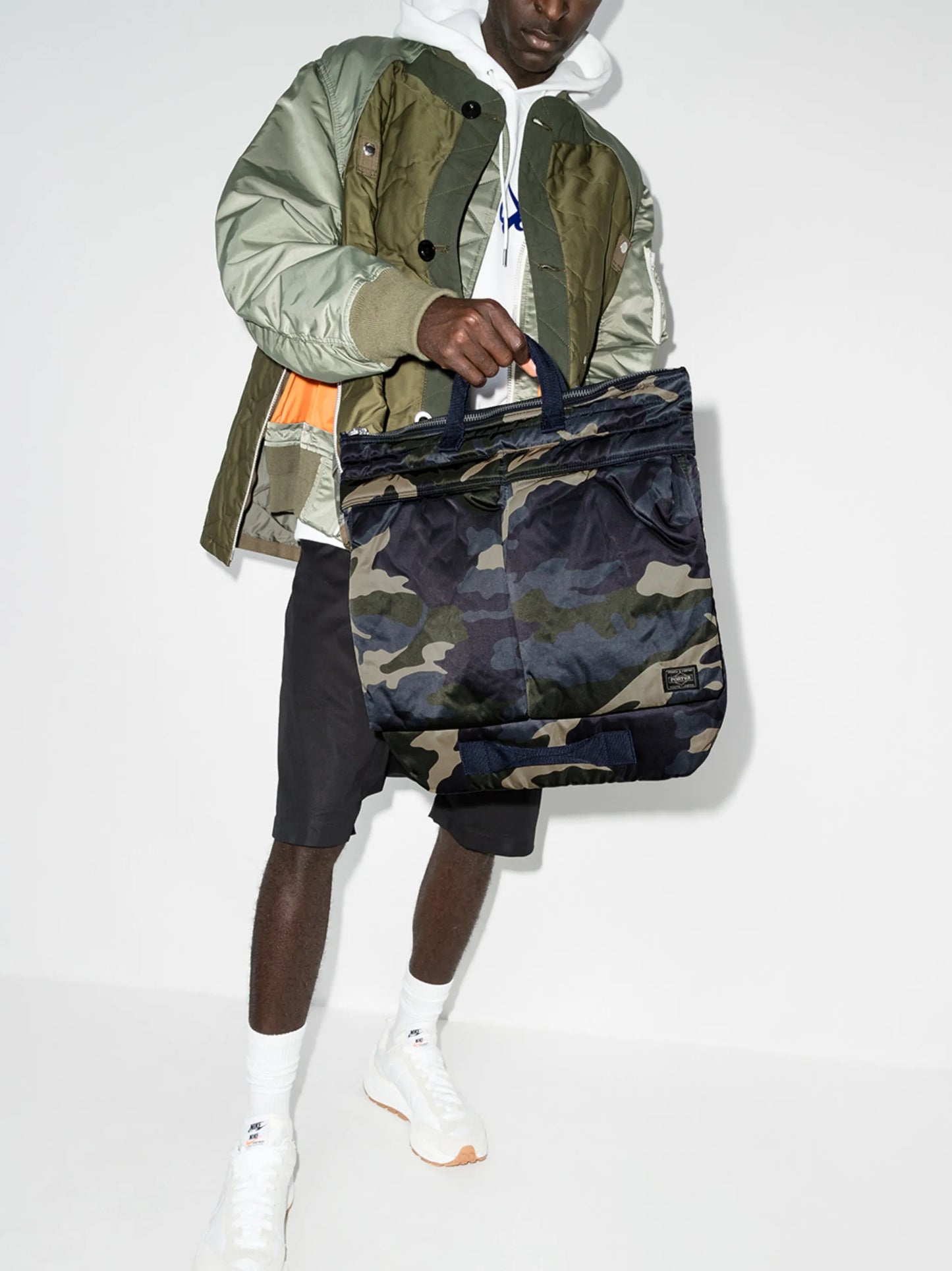 Helmet camouflage tote bag