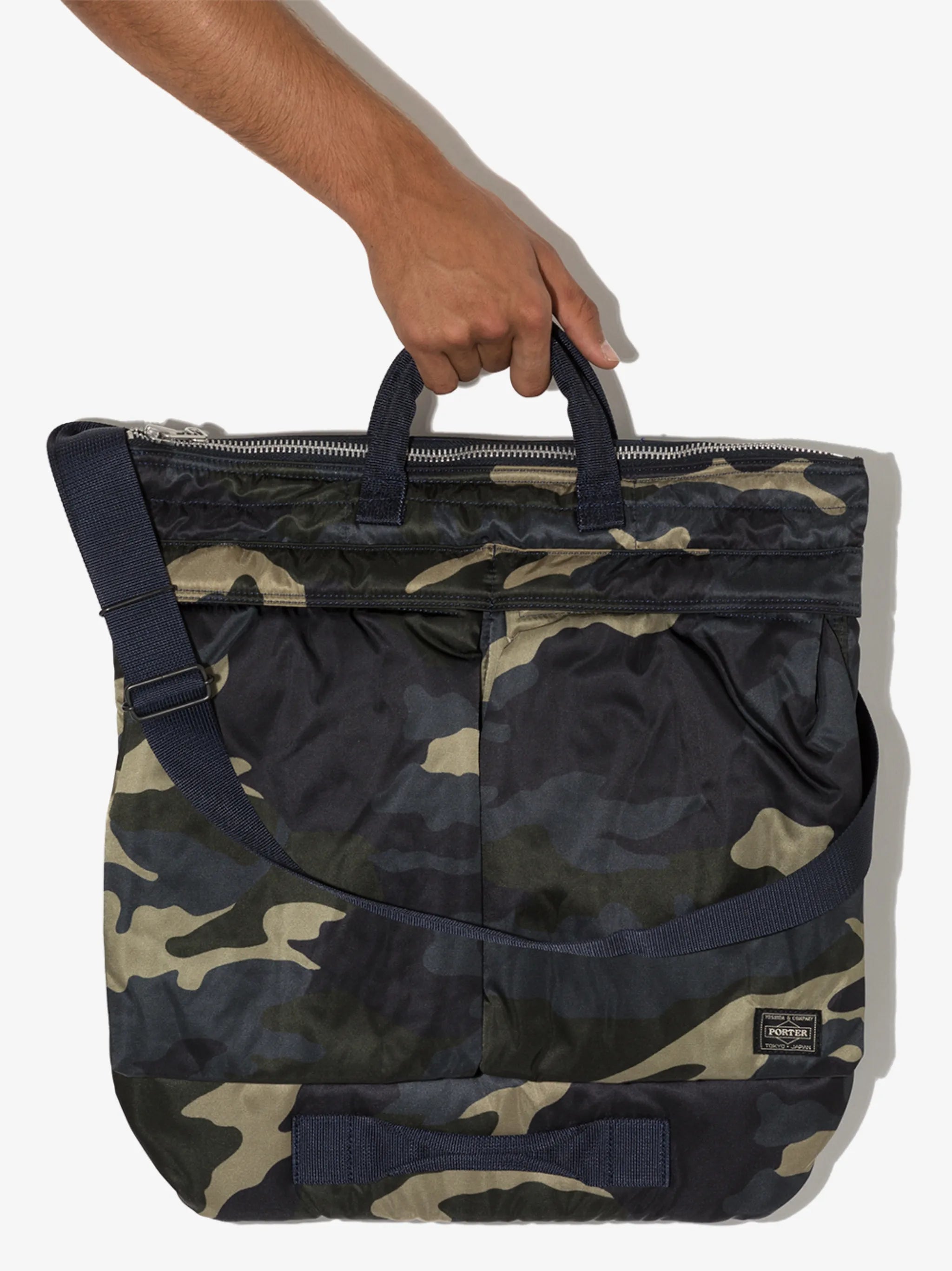 Helmet camouflage tote bag