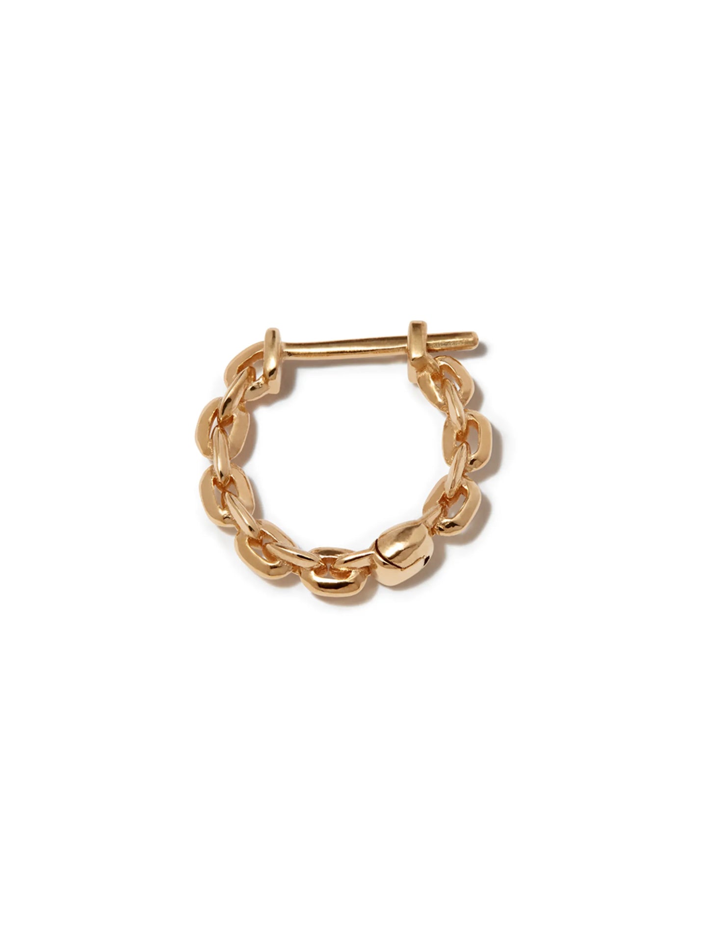 18kt yellow gold Mini Chain single huggie earring