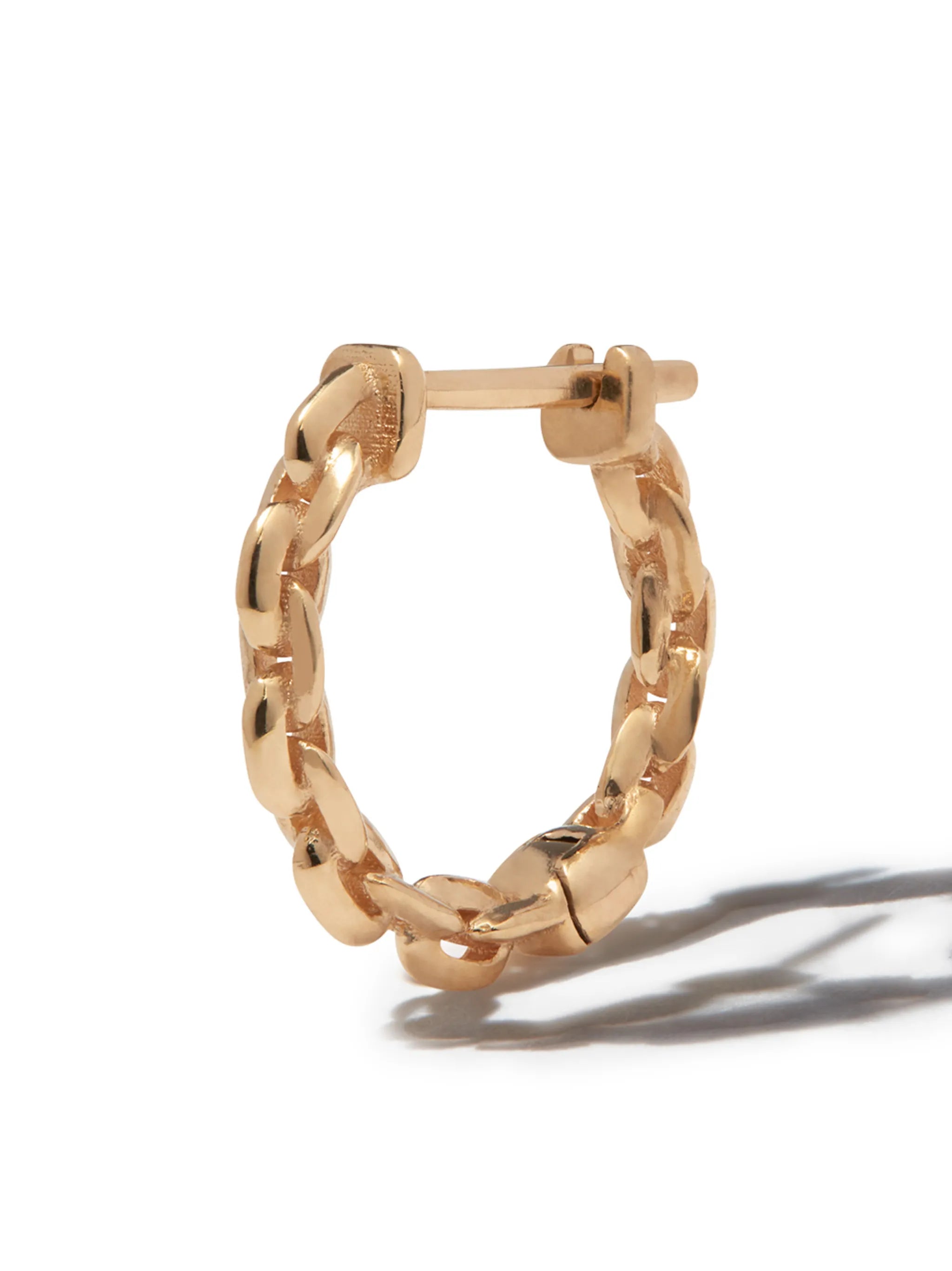 18kt yellow gold Mini Chain single huggie earring