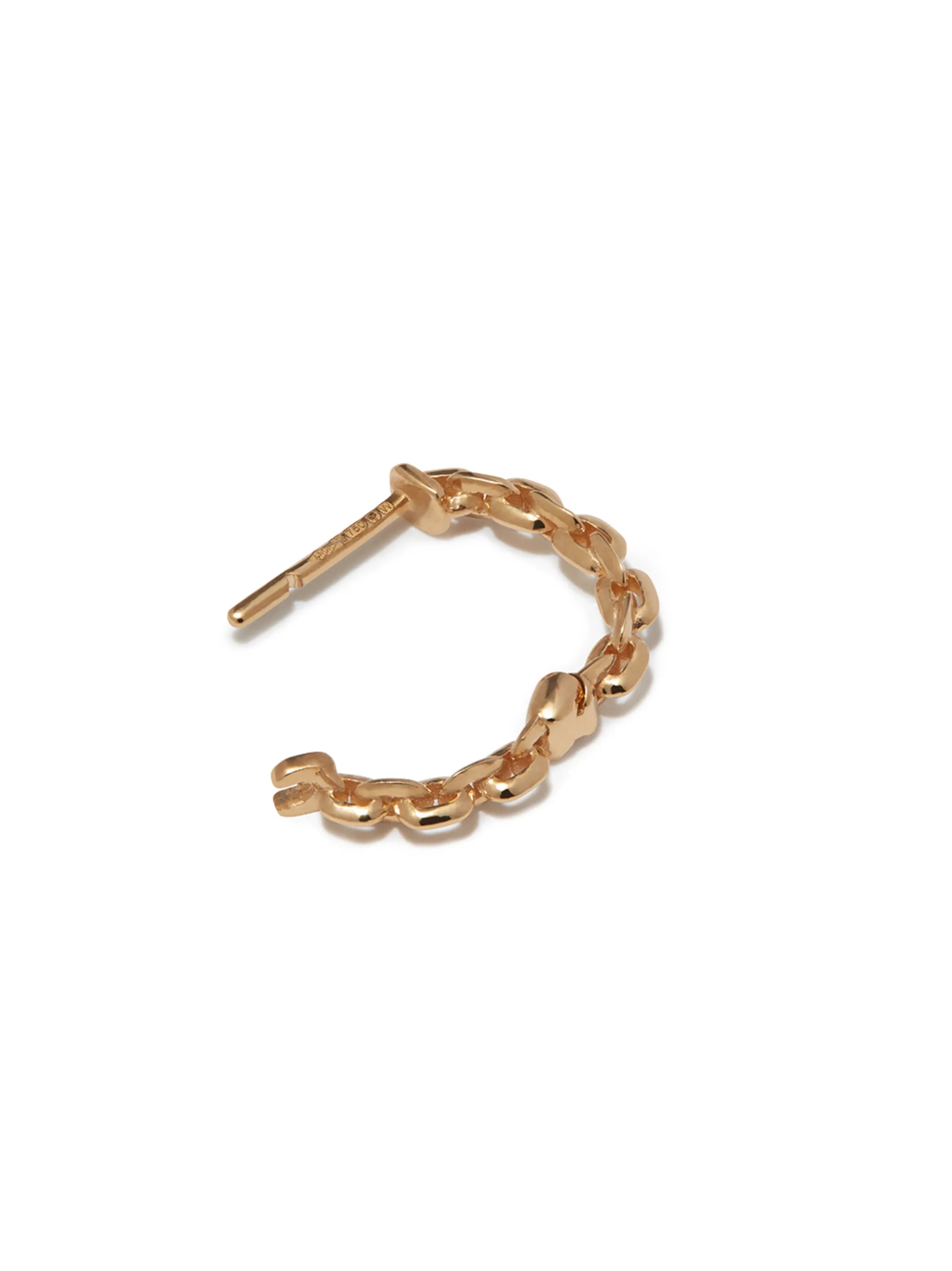 18kt yellow gold Mini Chain single huggie earring