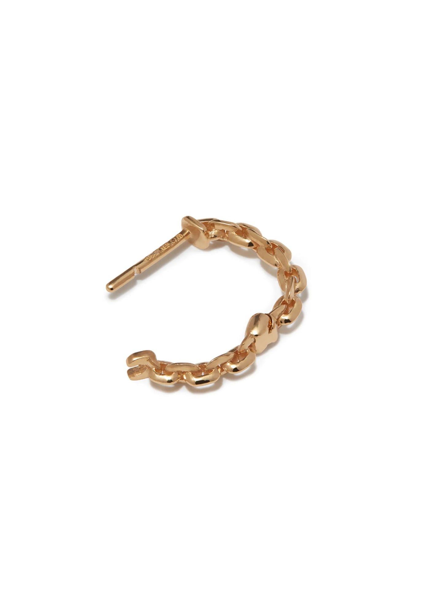 18kt yellow gold Mini Chain single huggie earring
