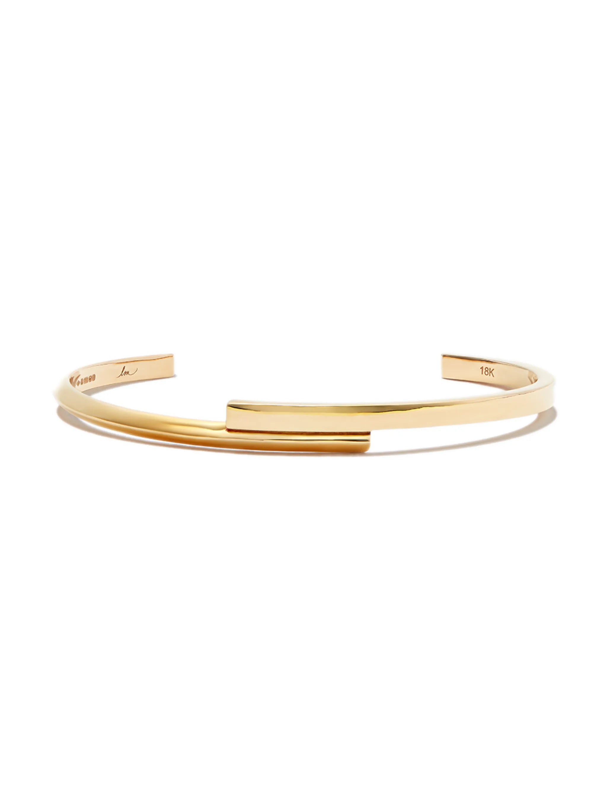 18kt yellow gold Interrupted Knife Edge cuff