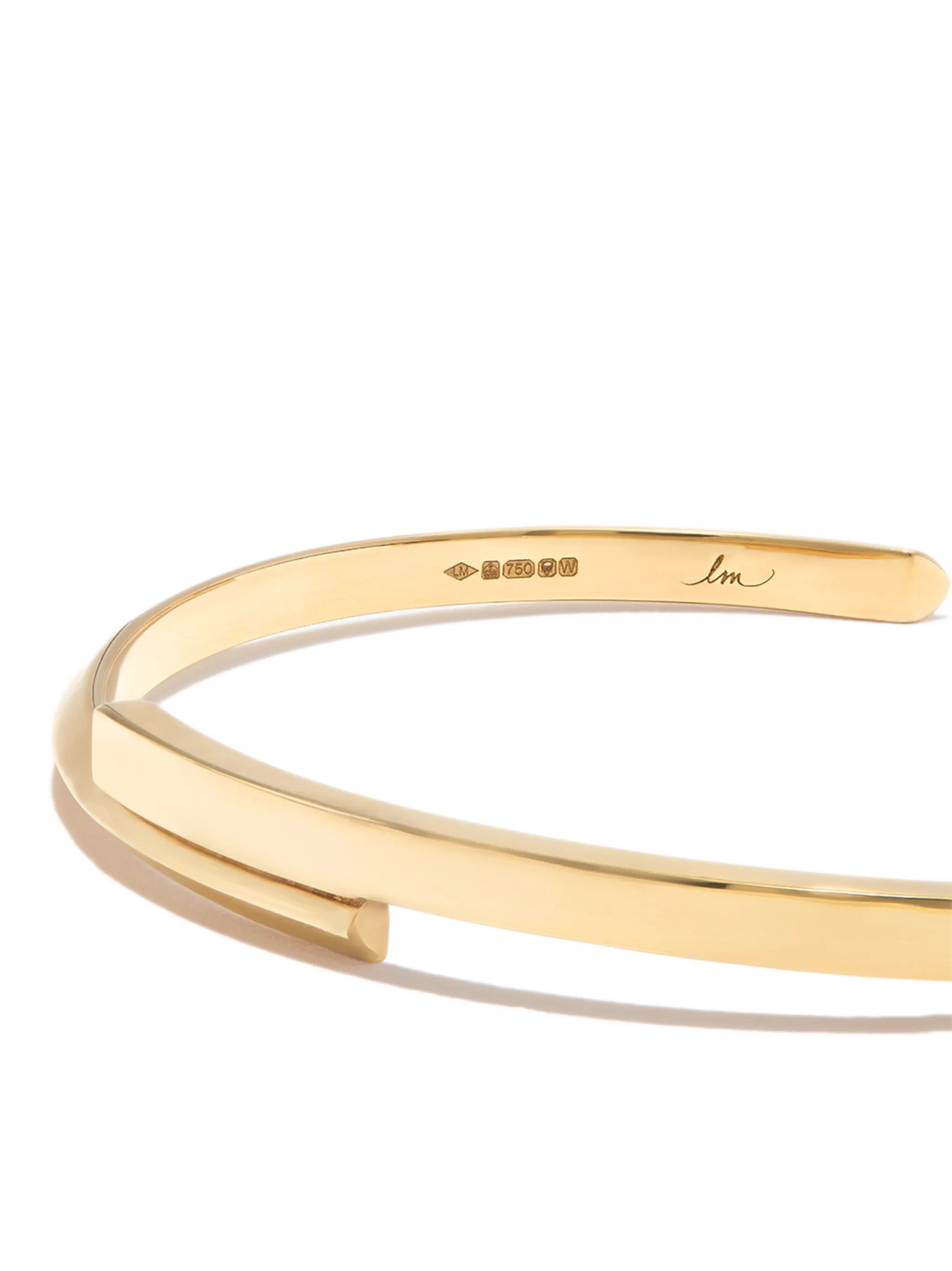 18kt yellow gold Interrupted Knife Edge cuff