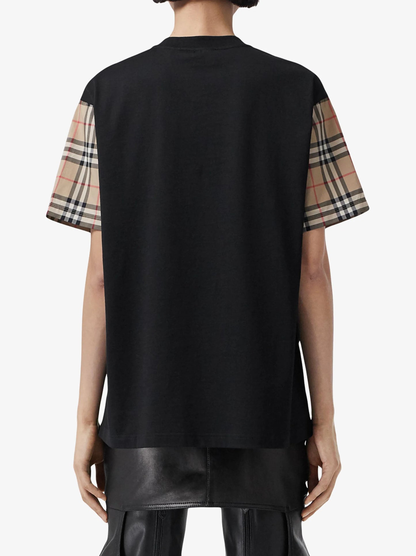 Vintage Check-sleeve T-shirt
