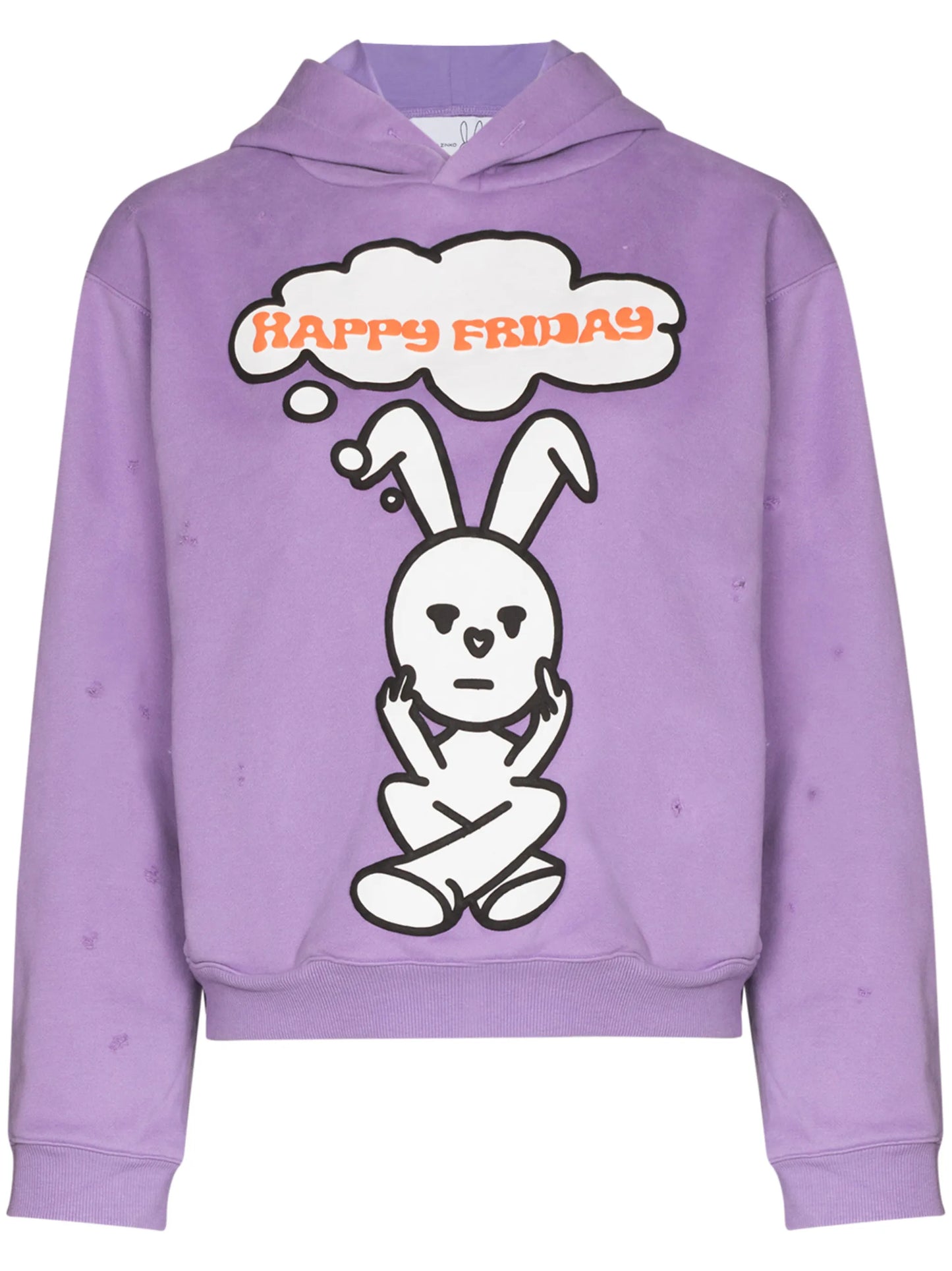 distressed happy friday hoodie