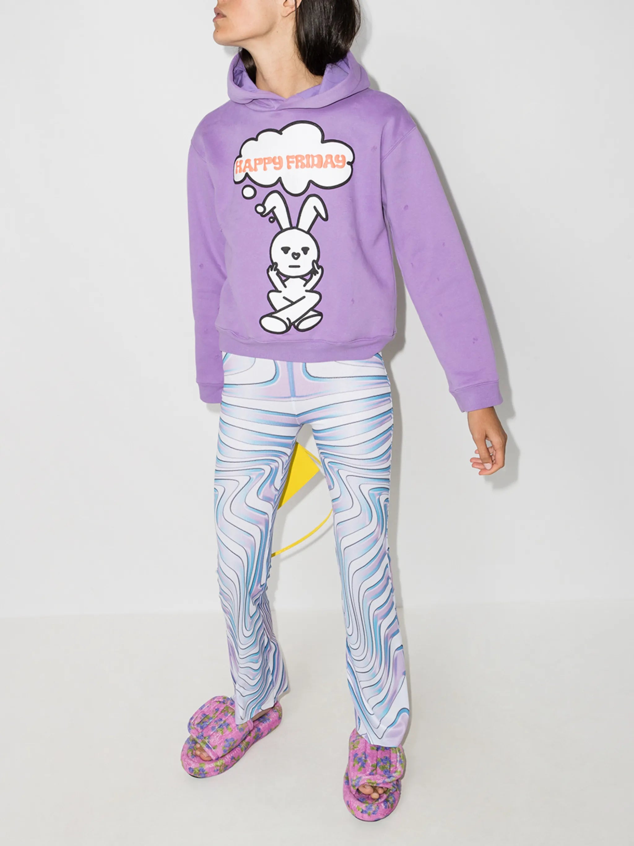 distressed happy friday hoodie