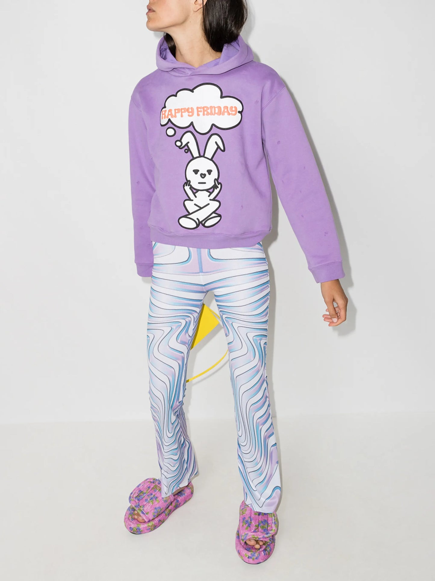 distressed happy friday hoodie