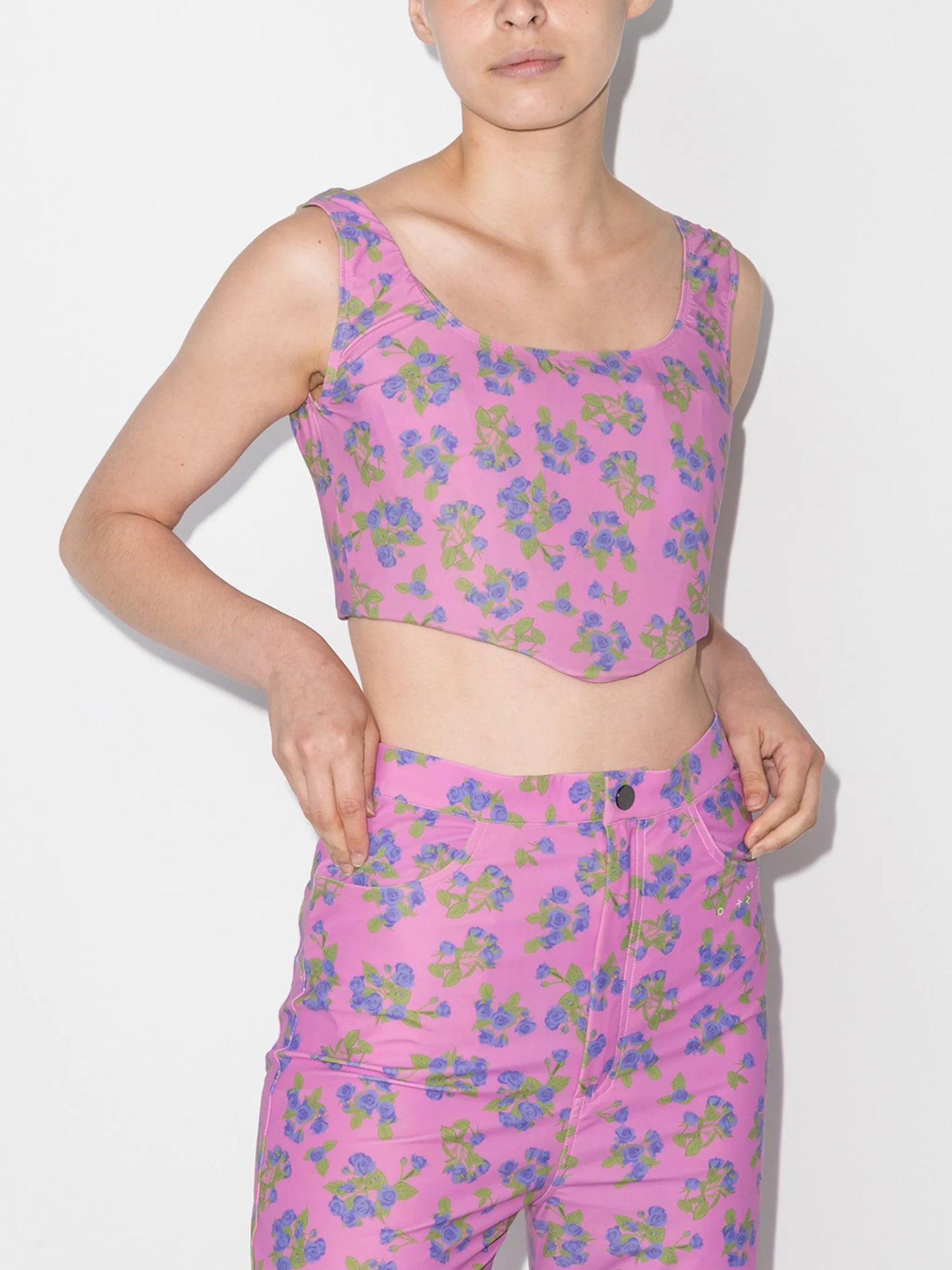 floral print corset top