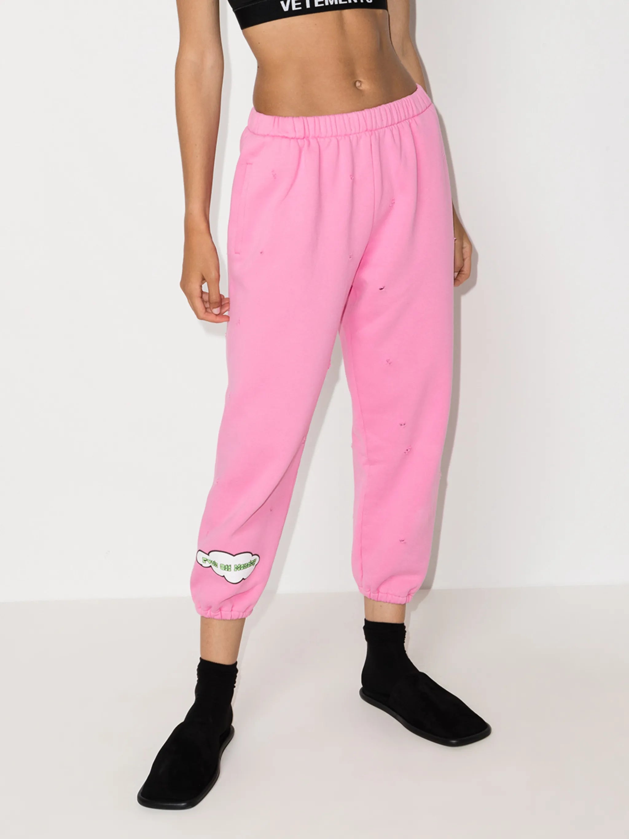 Monday distressed track pants