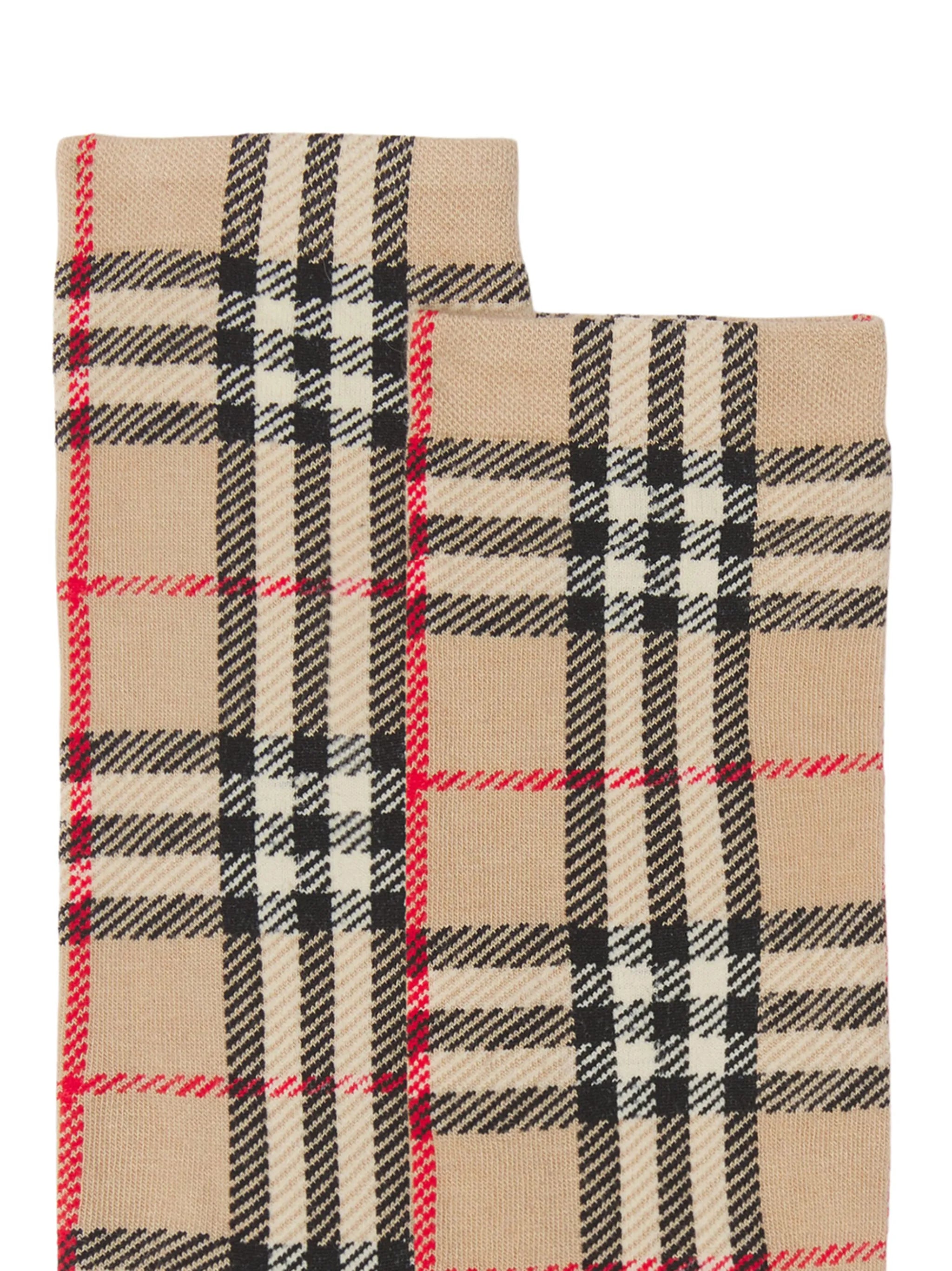 Vintage Check-pattern socks