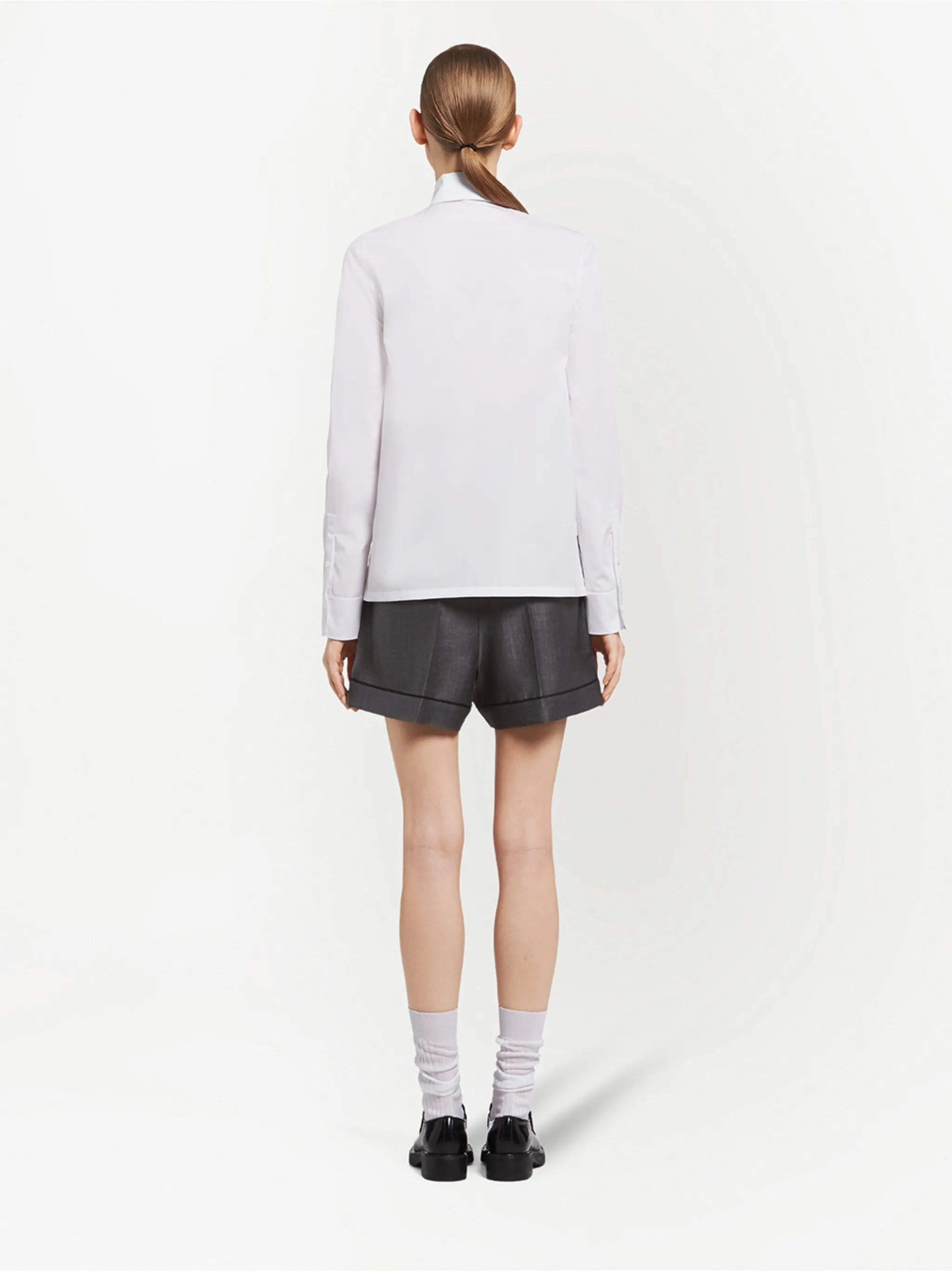 logo-print poplin shirt