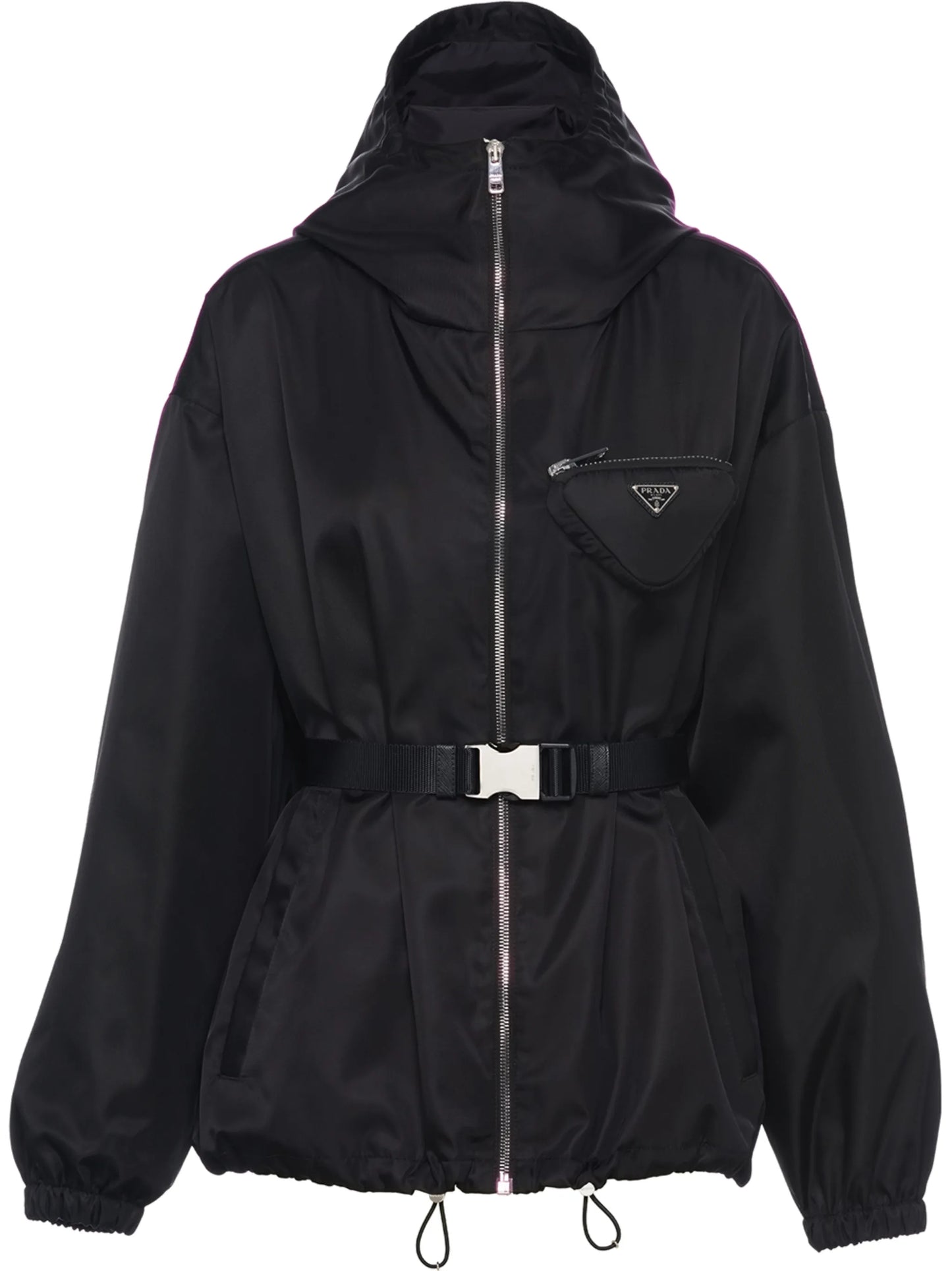 Re-Nylon pouch-detail hooded jacket