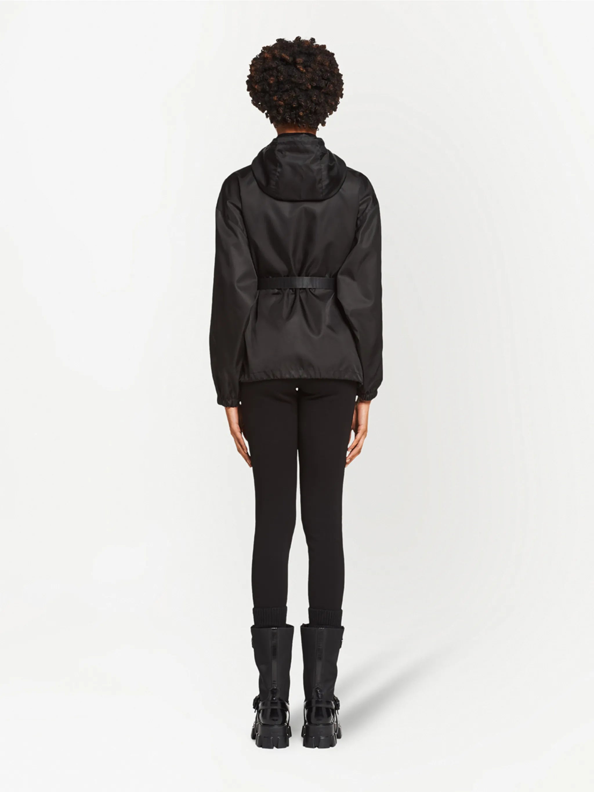 Re-Nylon pouch-detail hooded jacket