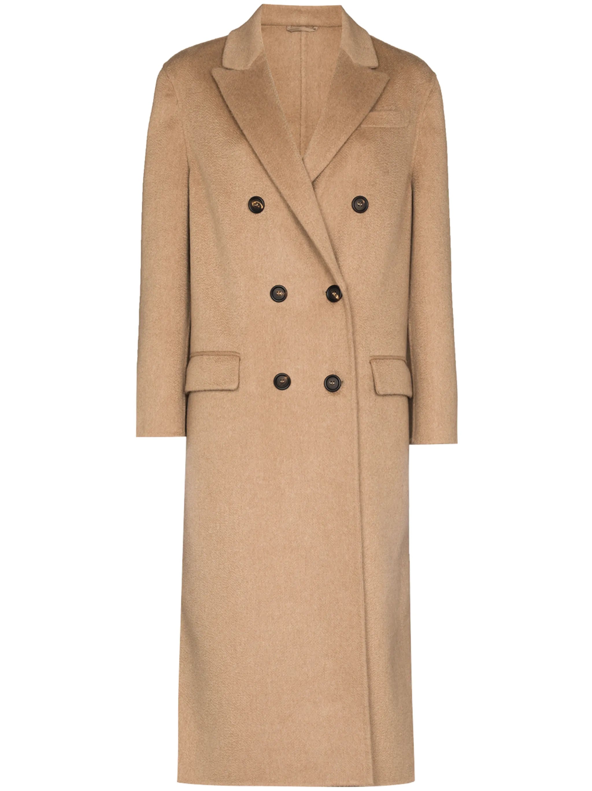 peak lapels double-breasted coat