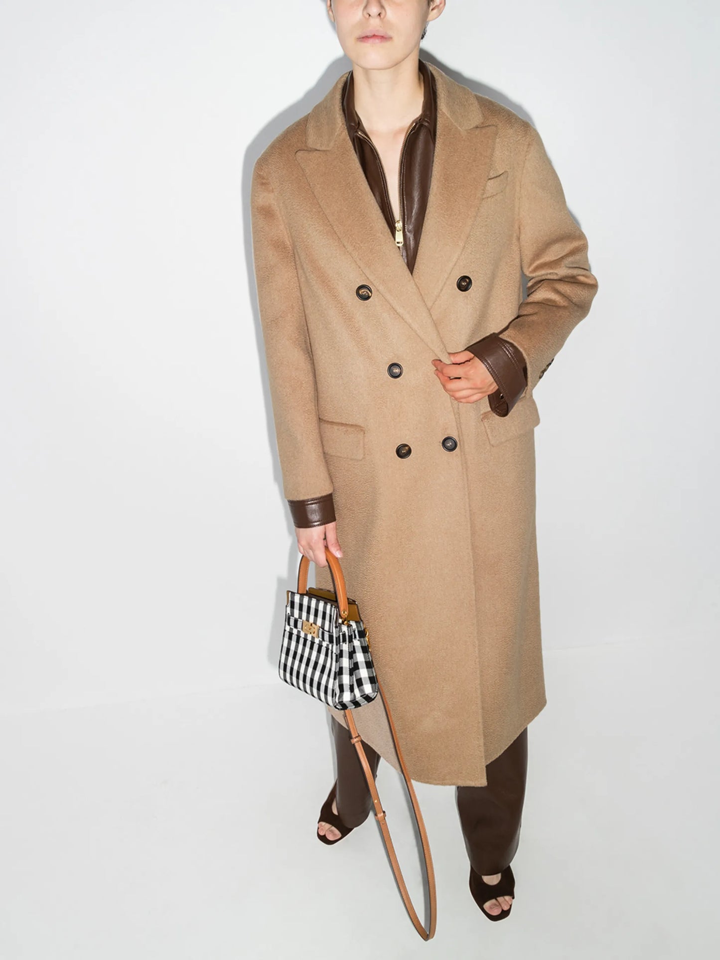 peak lapels double-breasted coat