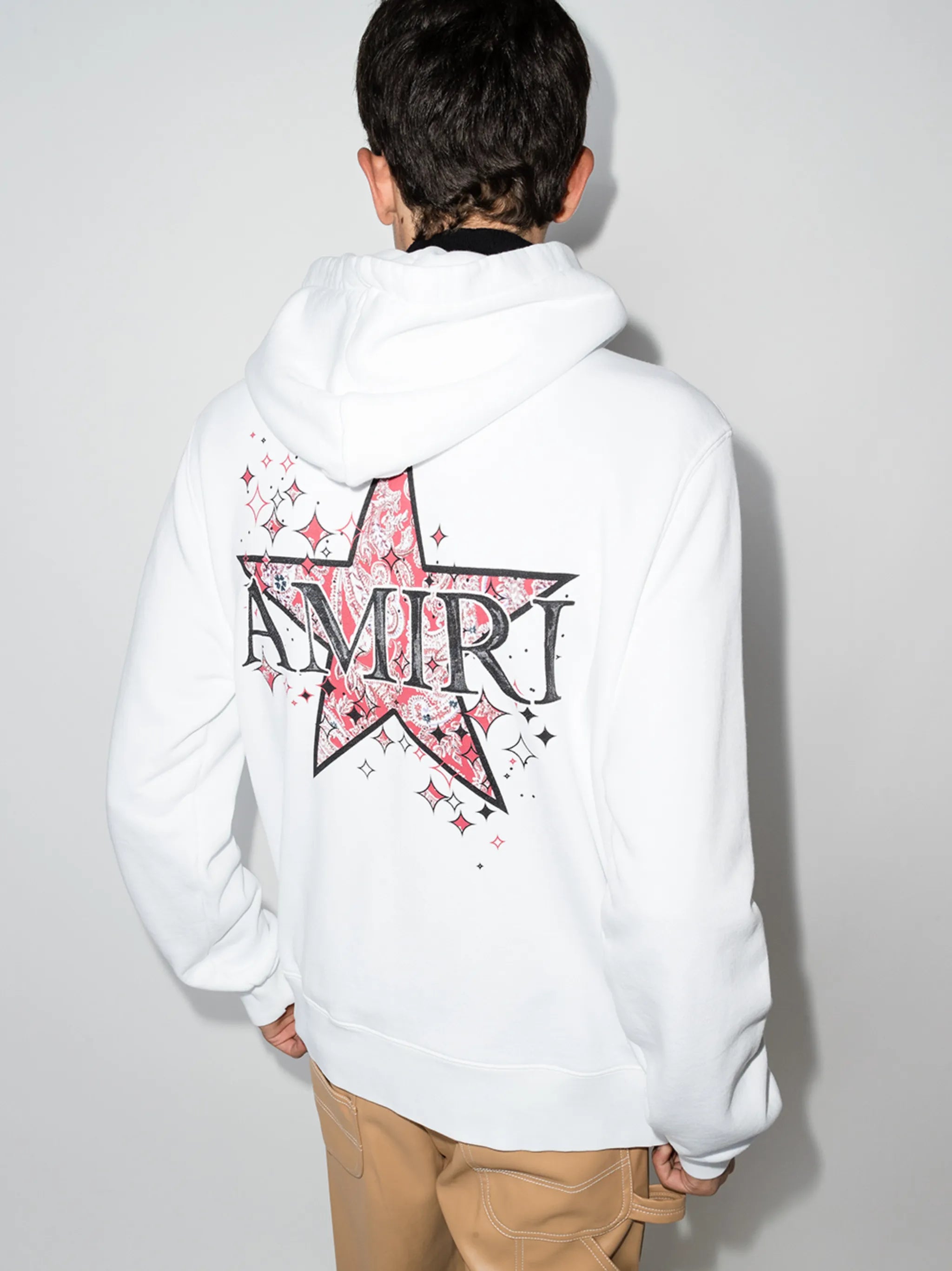paisley star-print hoodie