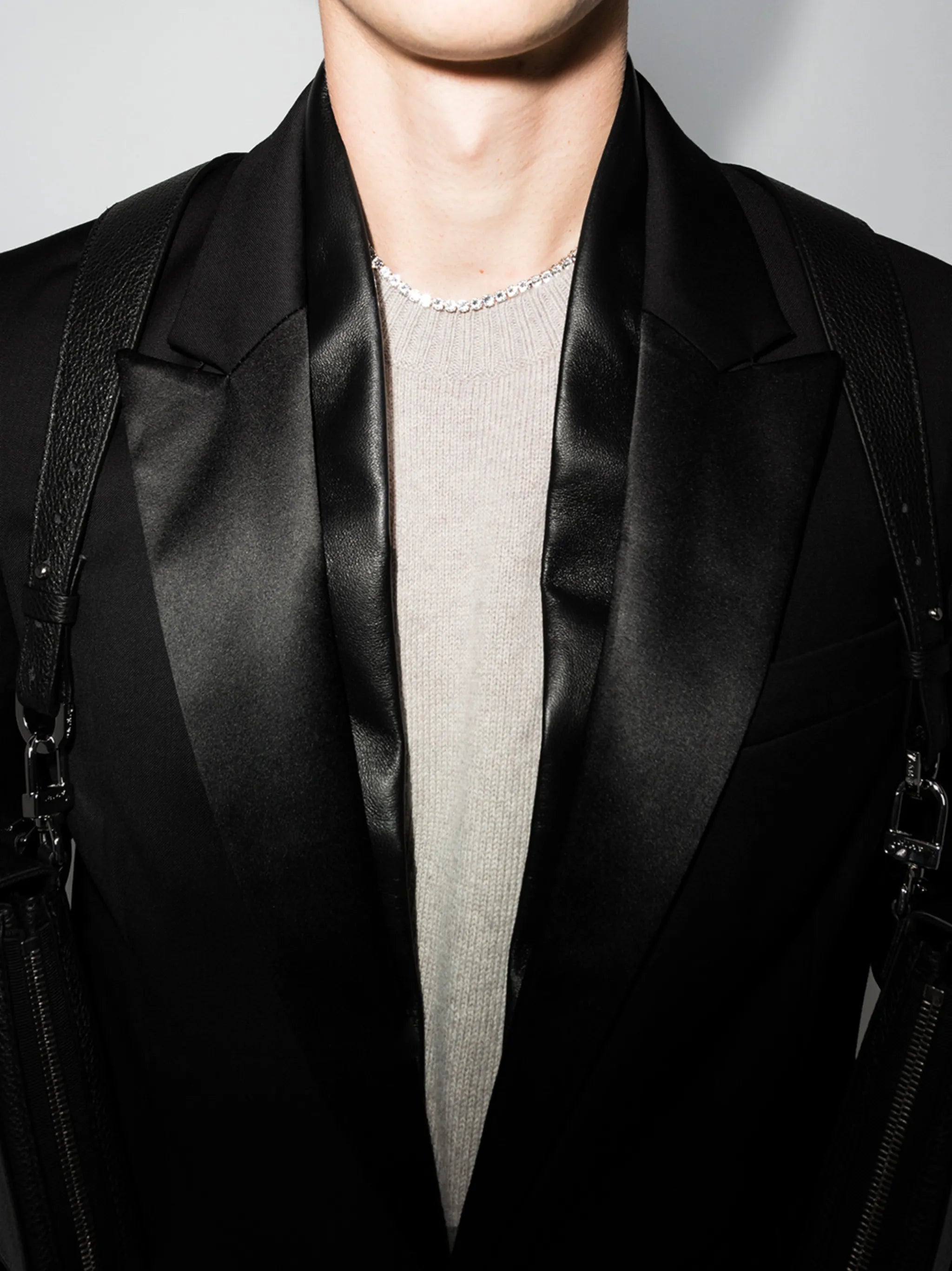 Leather Scarf Blazer 