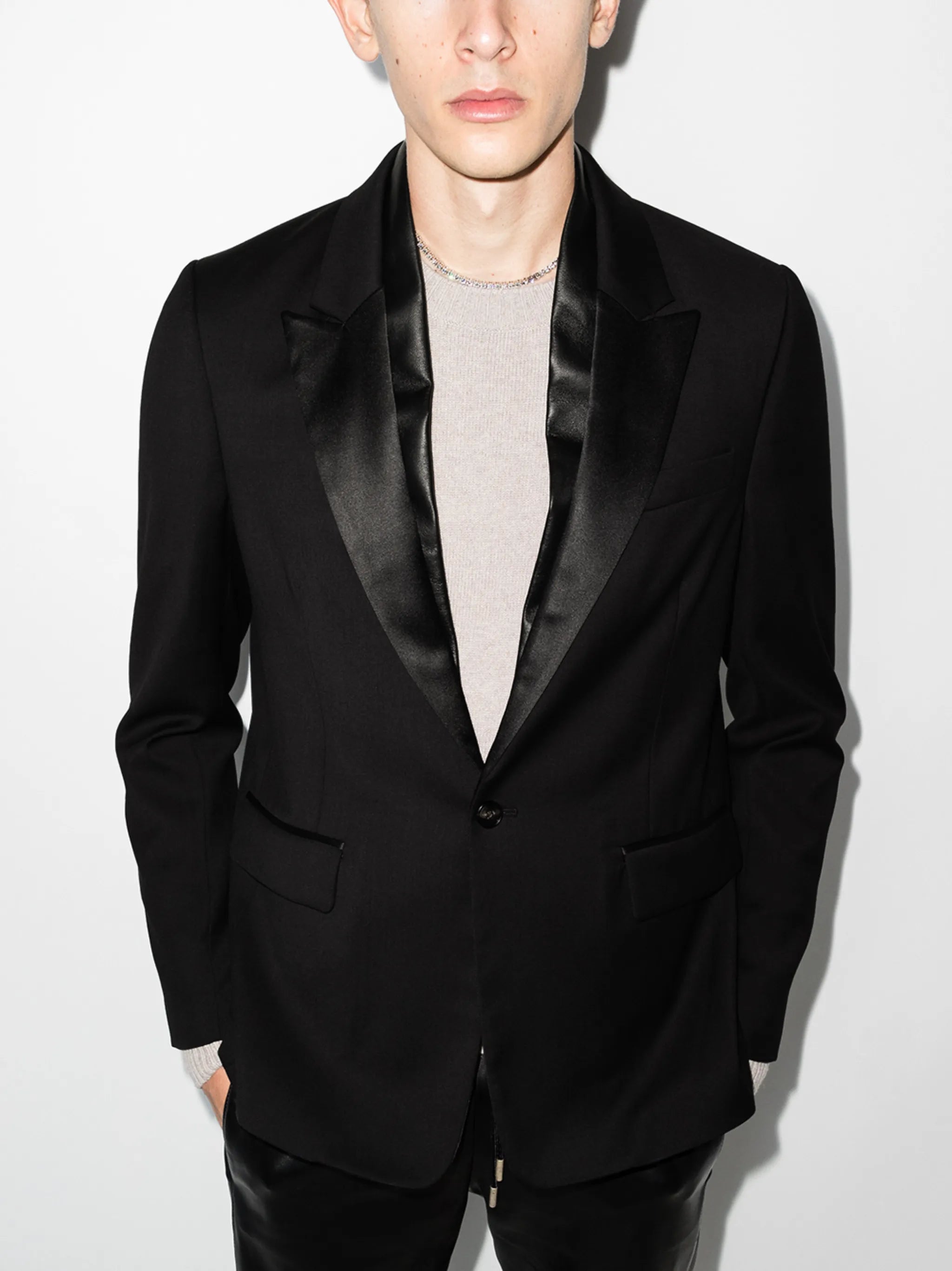 Leather Scarf Blazer 