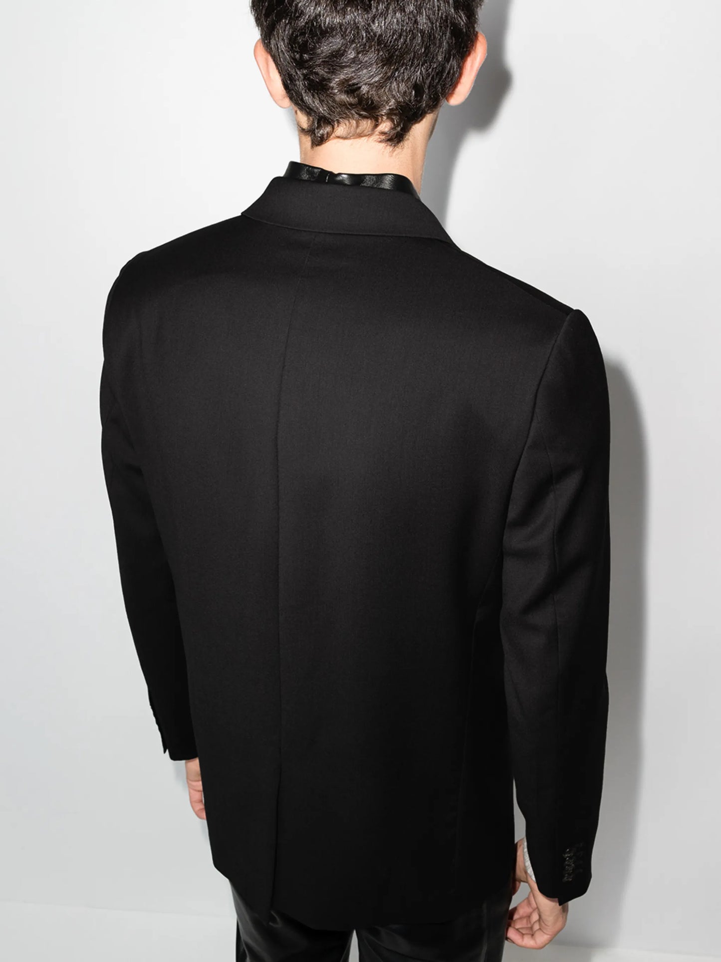 Leather Scarf Blazer "Black"