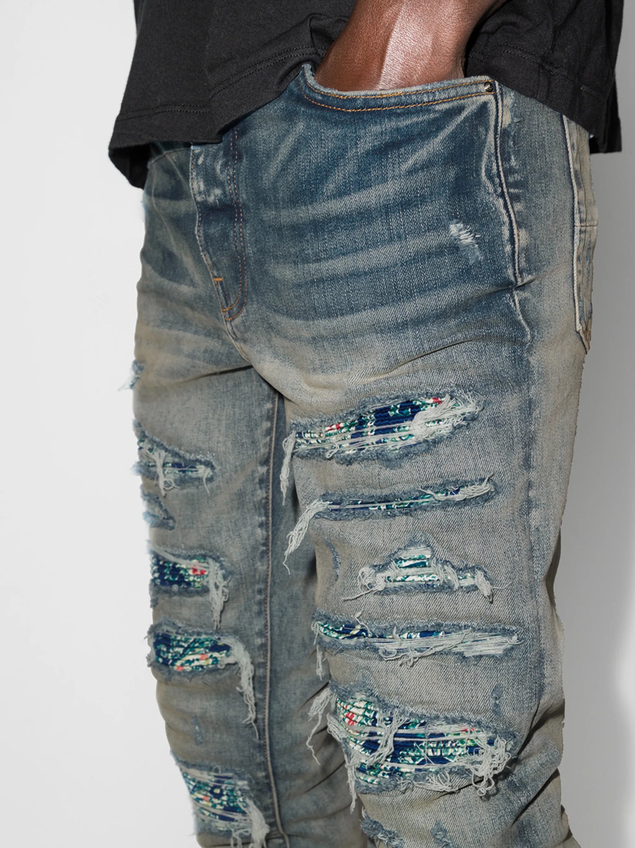 PJ Trasher distressed-effect skinny jeans