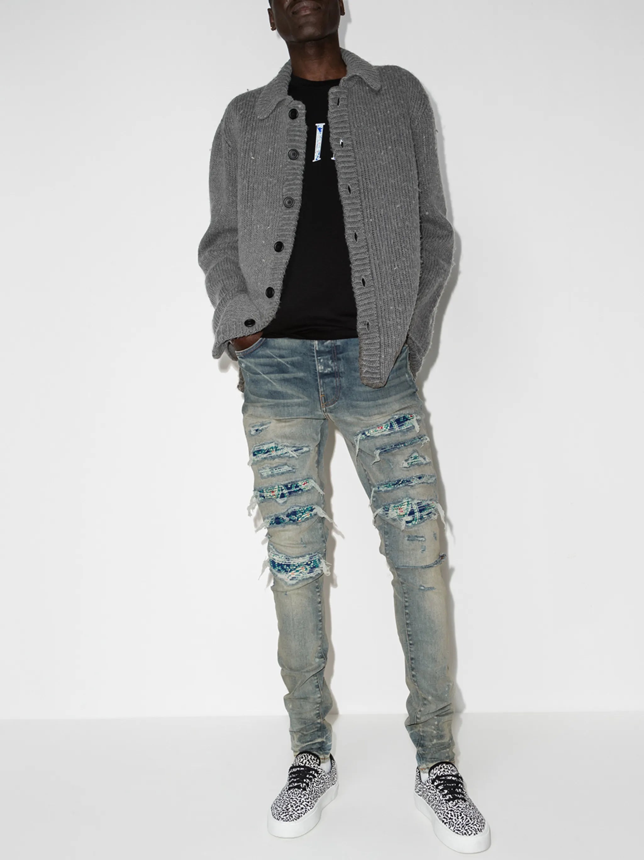 PJ Trasher distressed-effect skinny jeans