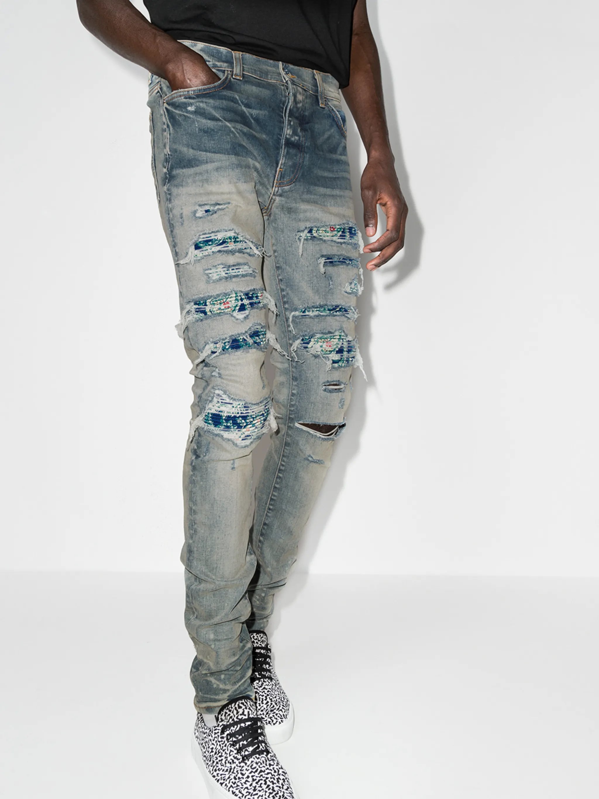 PJ Trasher distressed-effect skinny jeans