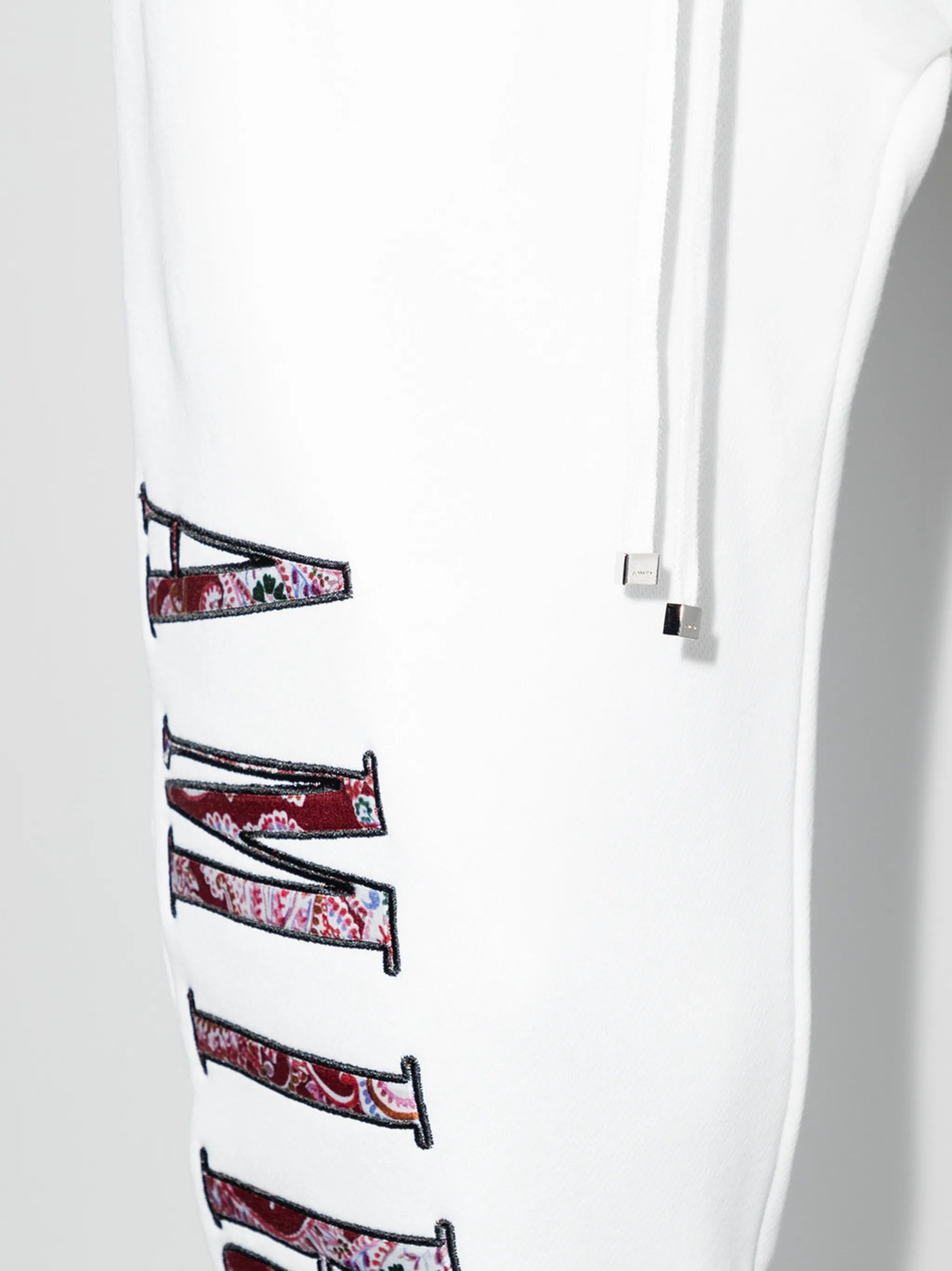 paisley-logo cotton track pants
